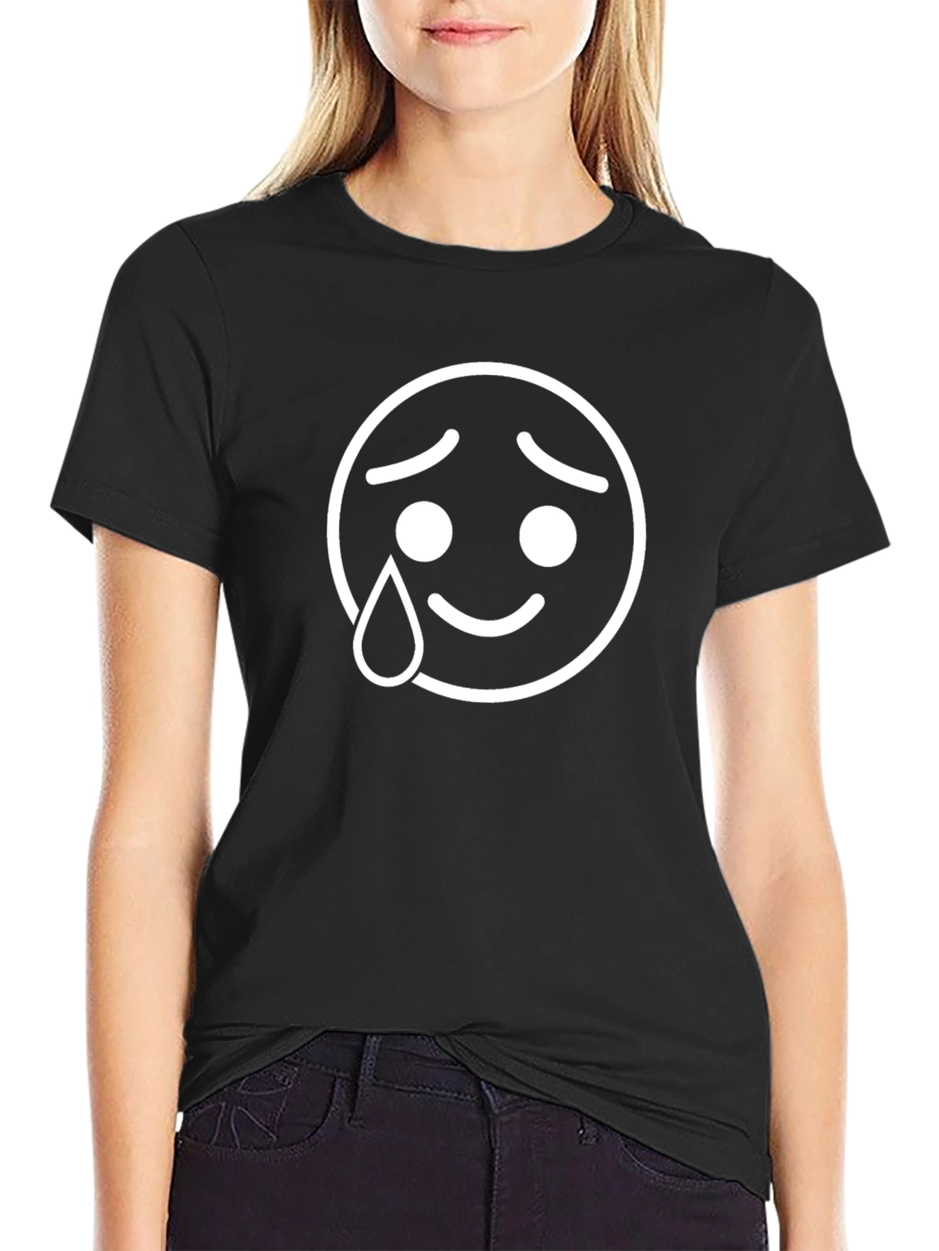 Sad But Happy Emoji Graphic Tee - Unisex