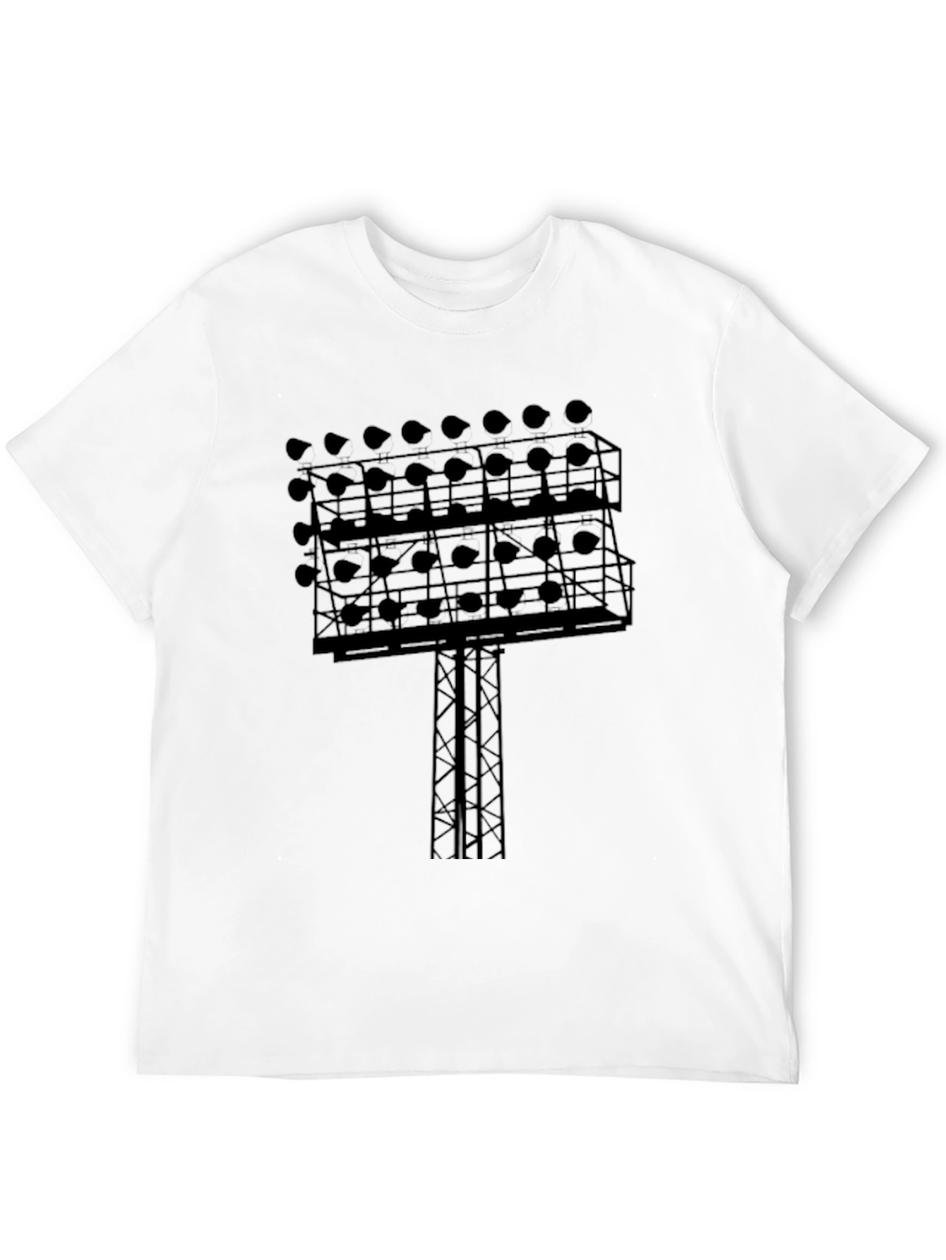 Stadium Lights Graphic Tee - Black Cotton