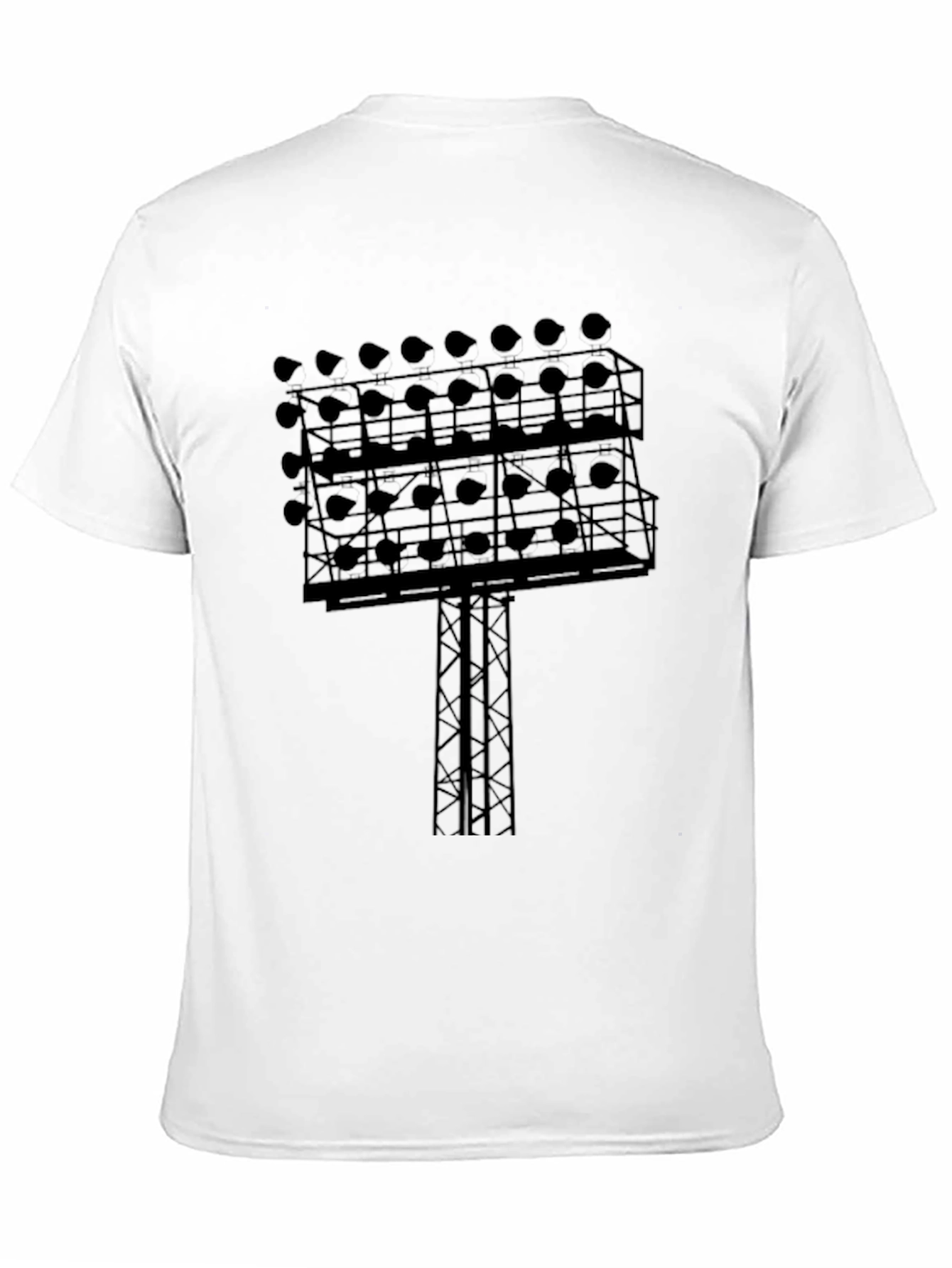 Stadium Lights Graphic Tee - Black Cotton