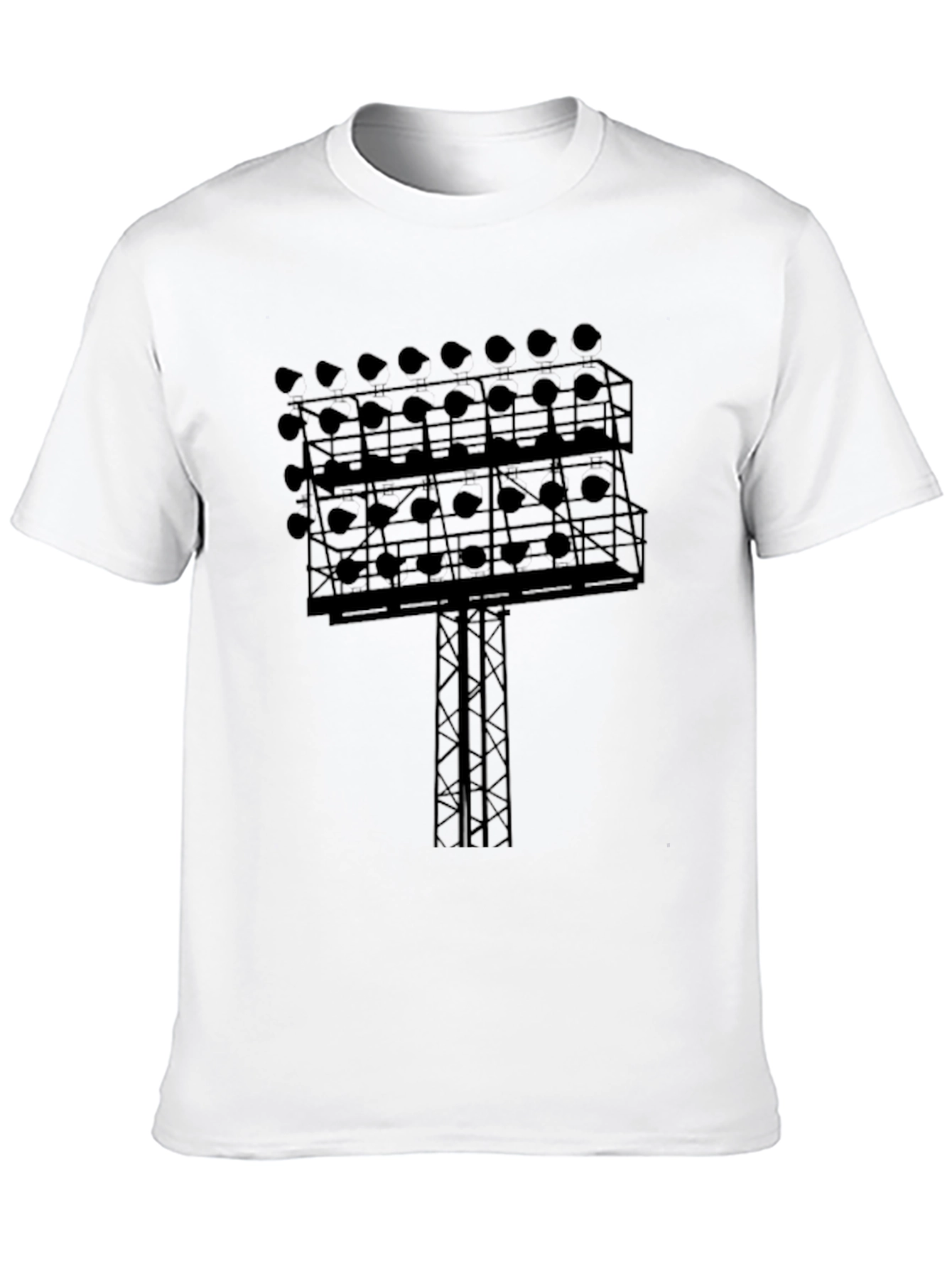 Stadium Lights Graphic Tee - Black Cotton