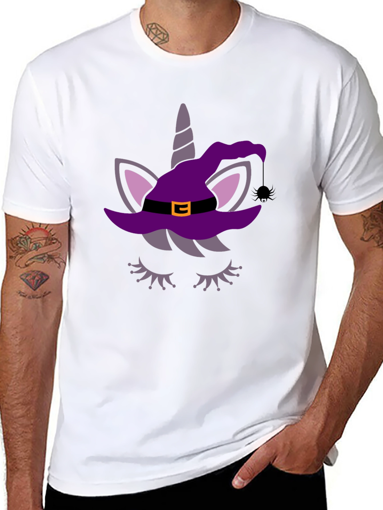 Unicorn Witch Halloween Graphic Tee