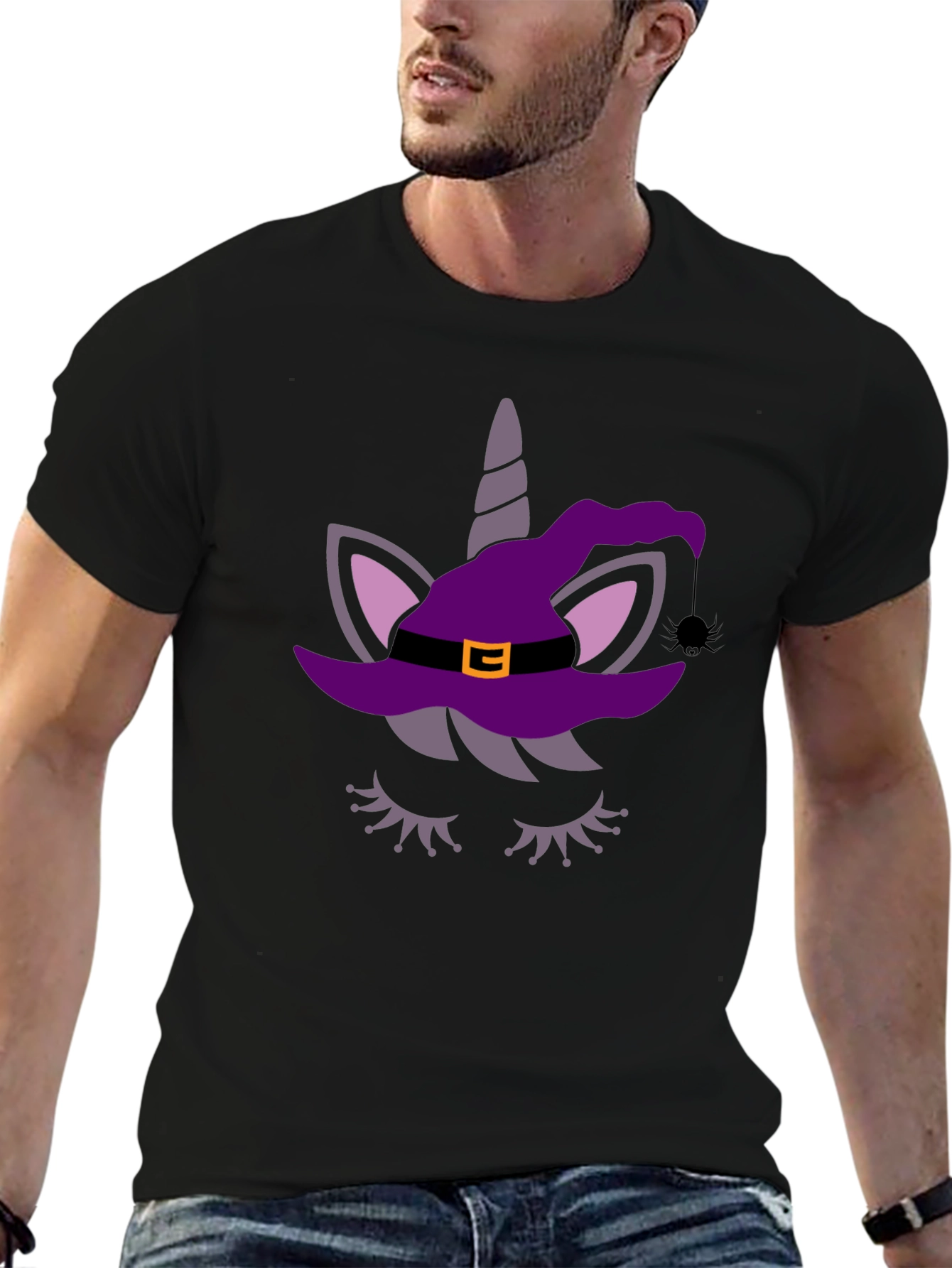 Unicorn Witch Halloween Graphic Tee