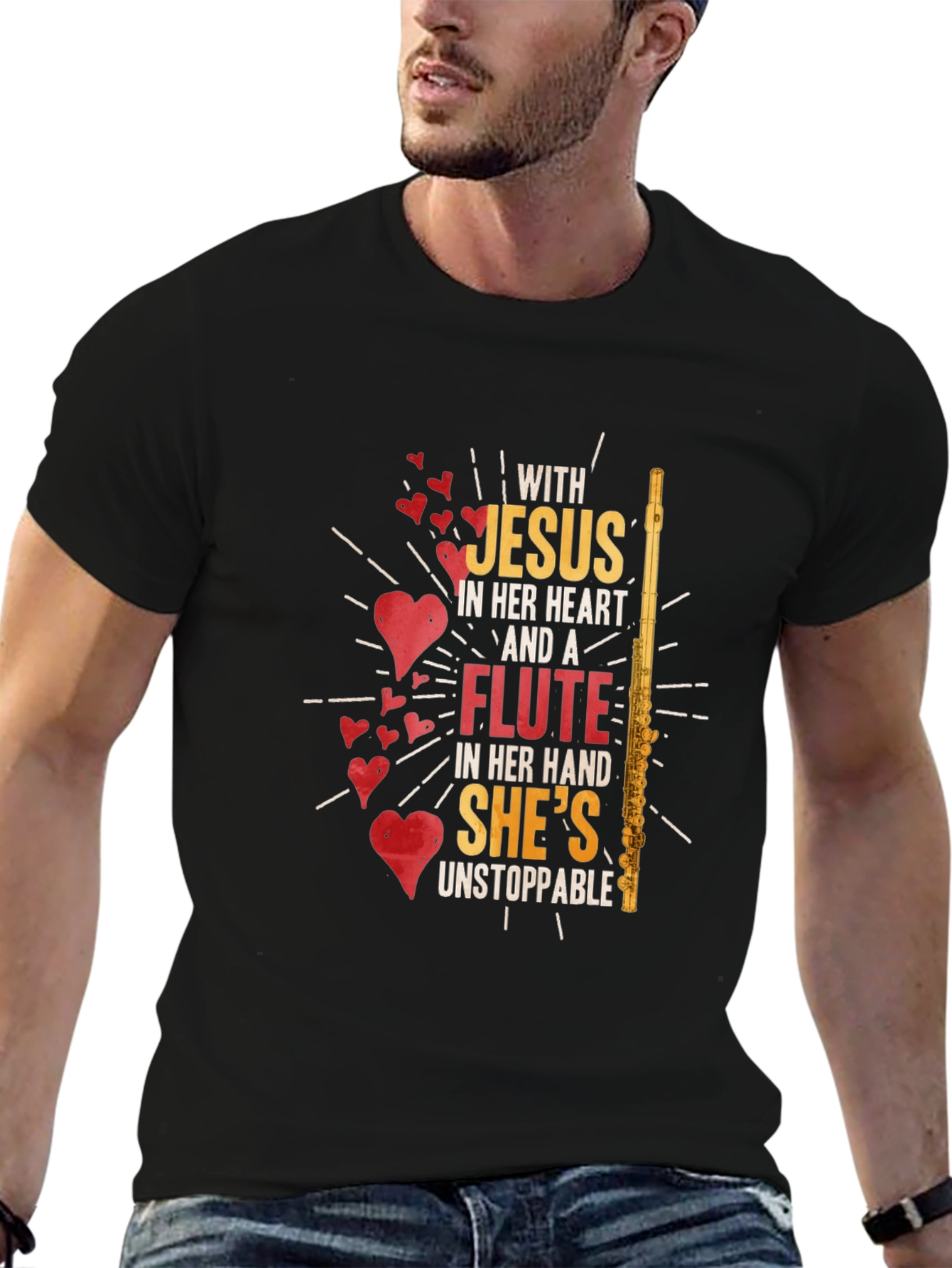 Jesus & Flute T-Shirt - Unstoppable Womens Tee
