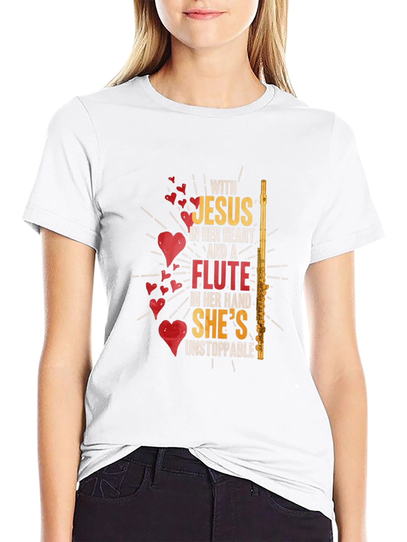 Jesus & Flute T-Shirt - Unstoppable Womens Tee