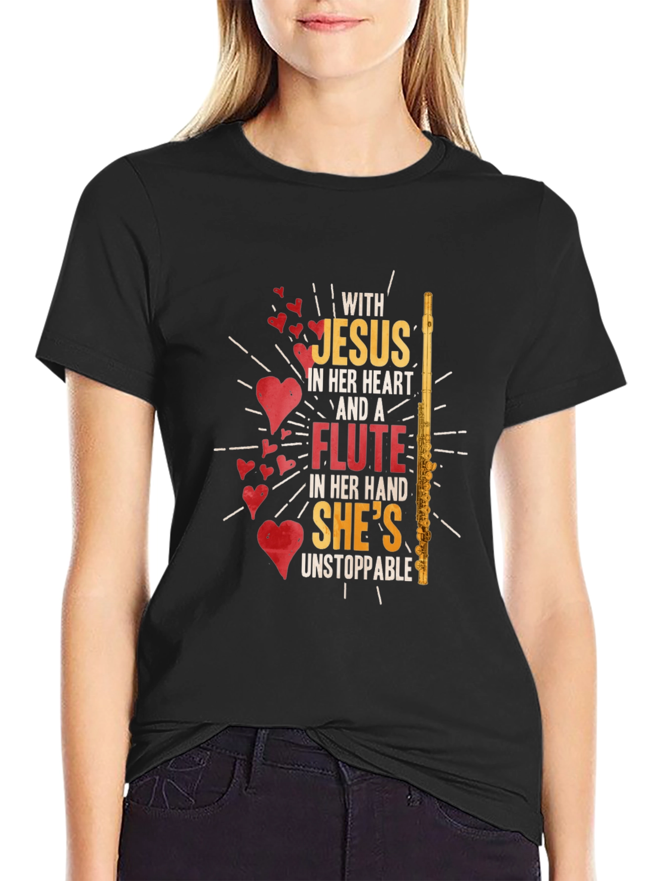 Jesus & Flute T-Shirt - Unstoppable Womens Tee