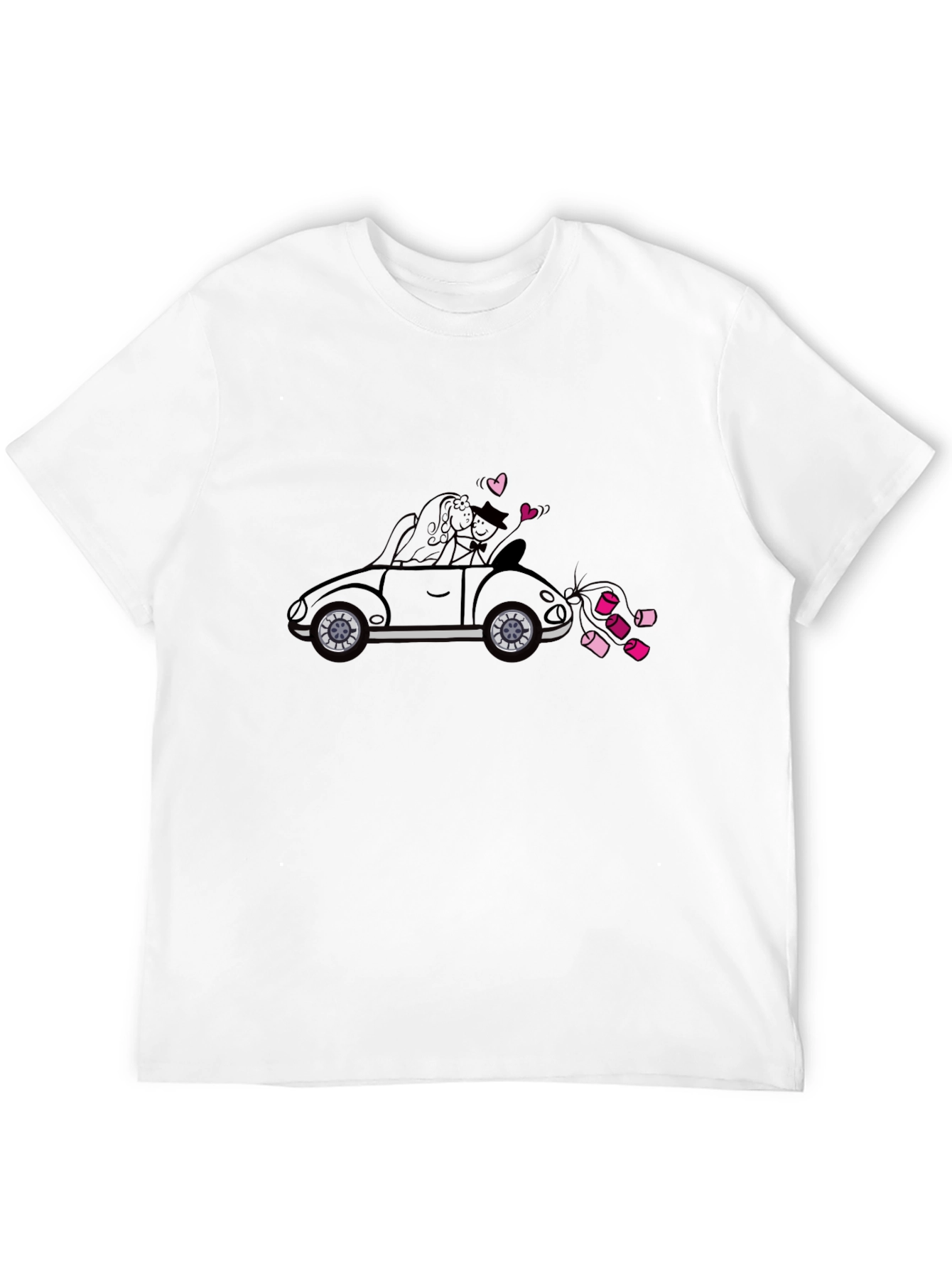 Just Married Car T-Shirt - Black