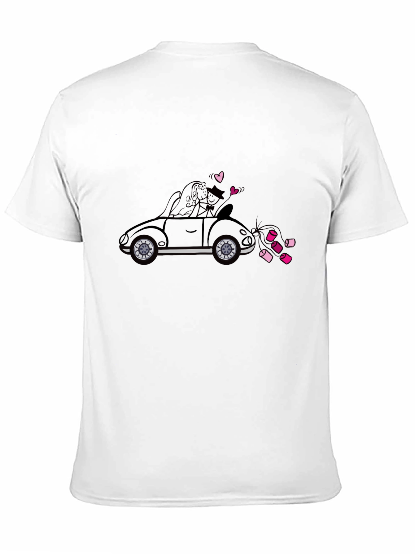 Just Married Car T-Shirt - Black