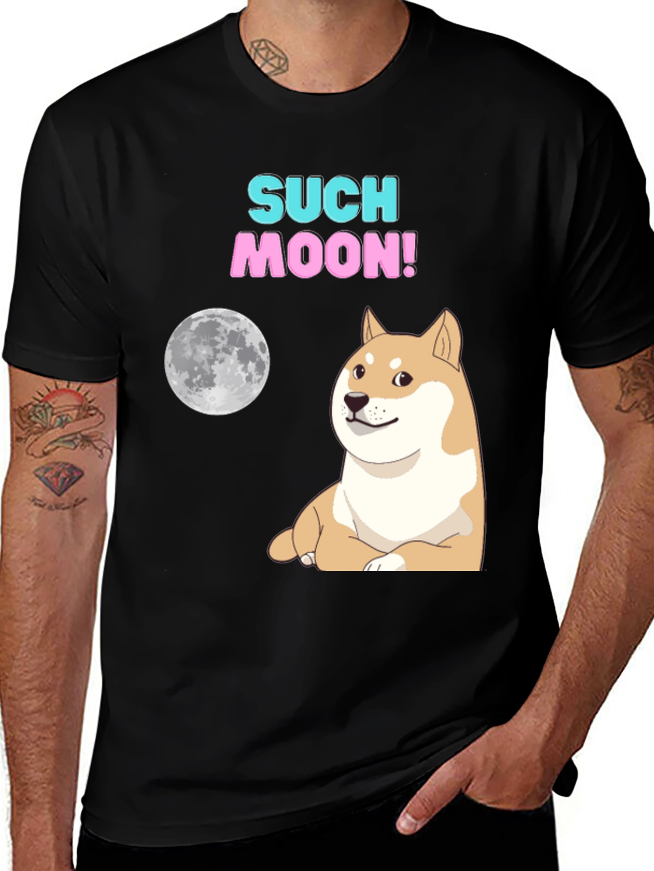 Such Moon! Meme Dog Graphic T-Shirt