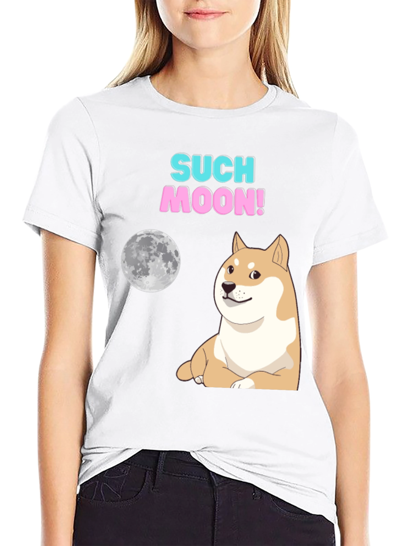 Such Moon! Meme Dog Graphic T-Shirt