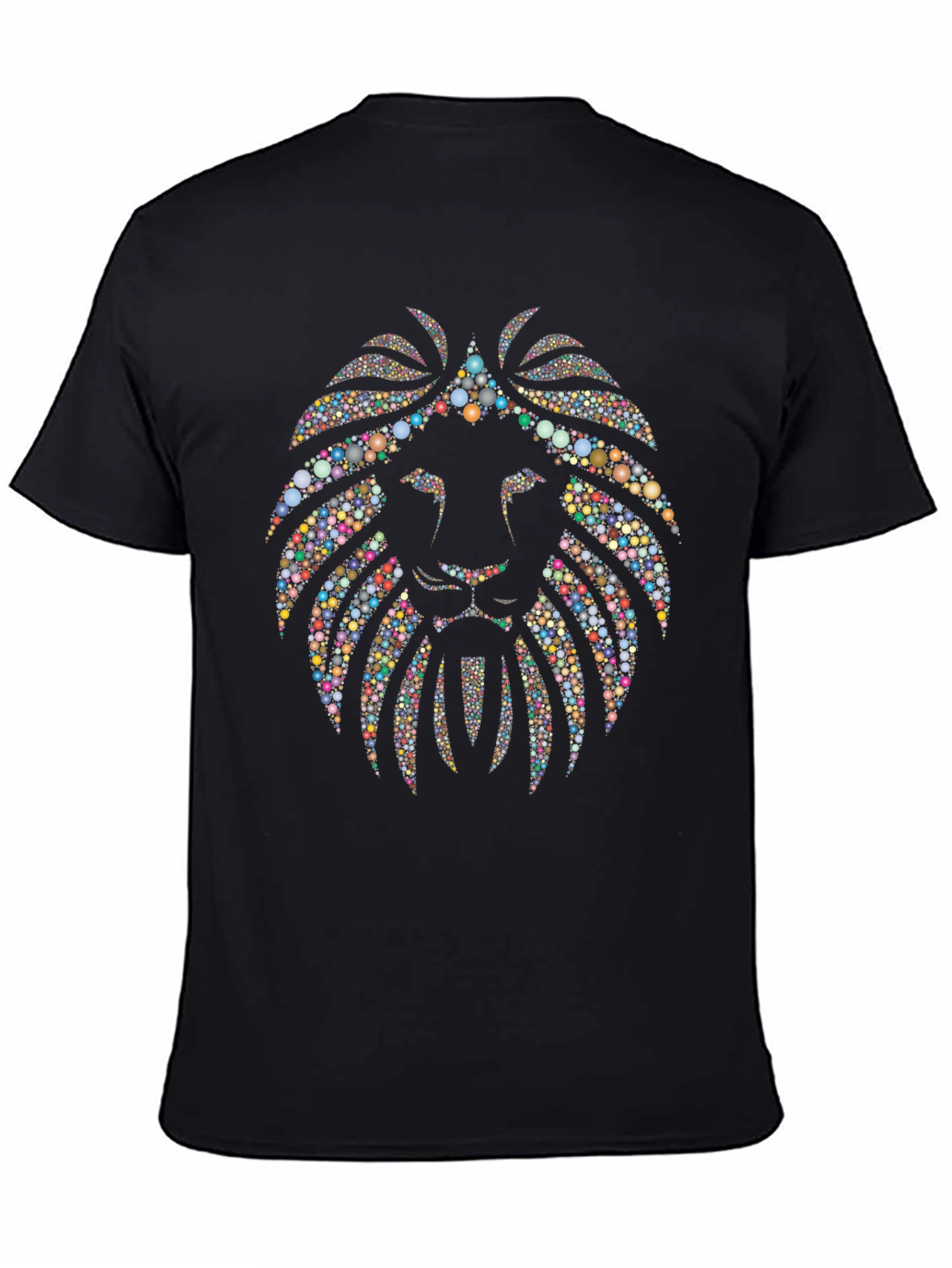 Geometric Lion Graphic Tee - Mens Black T-Shirt