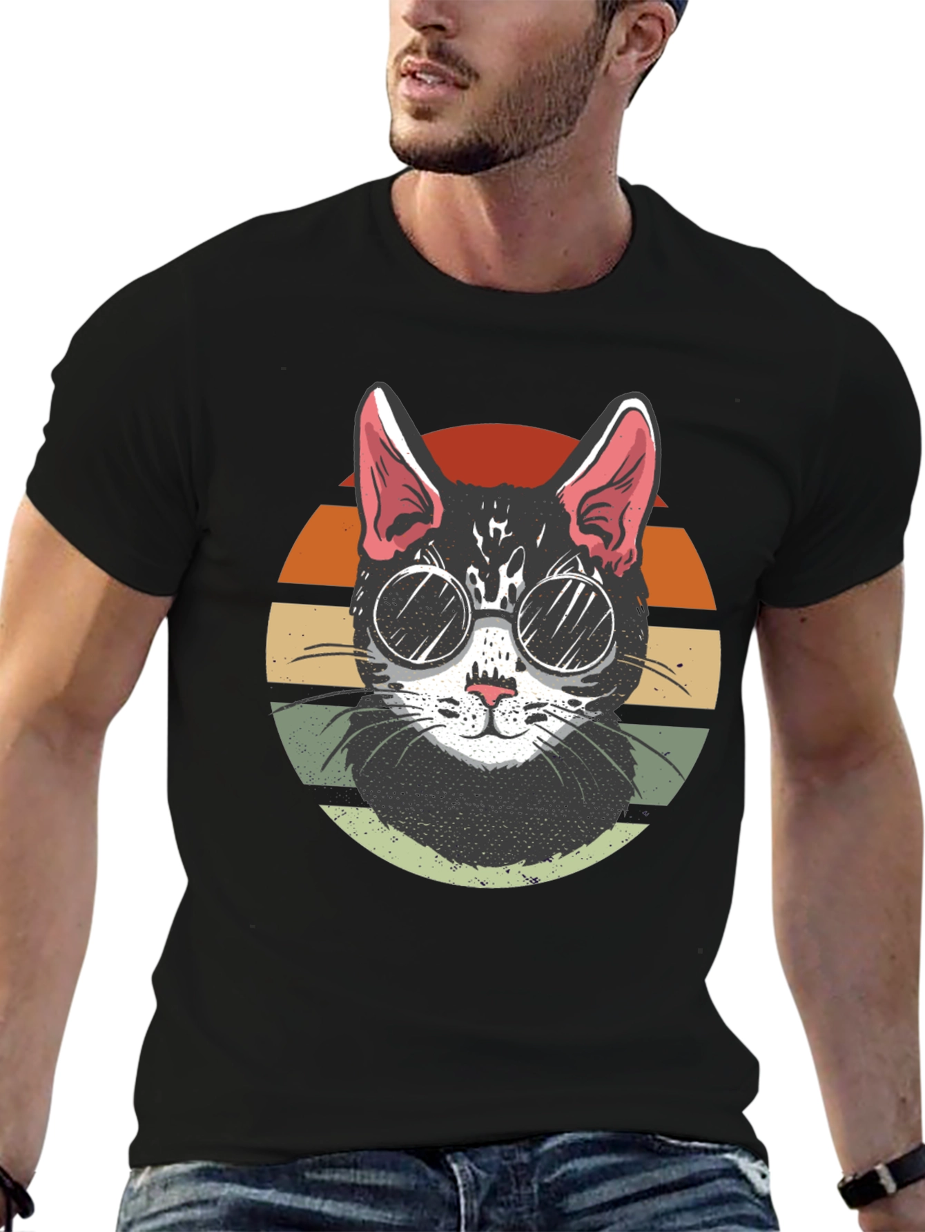Cool Cat Retro Sunset T-Shirt