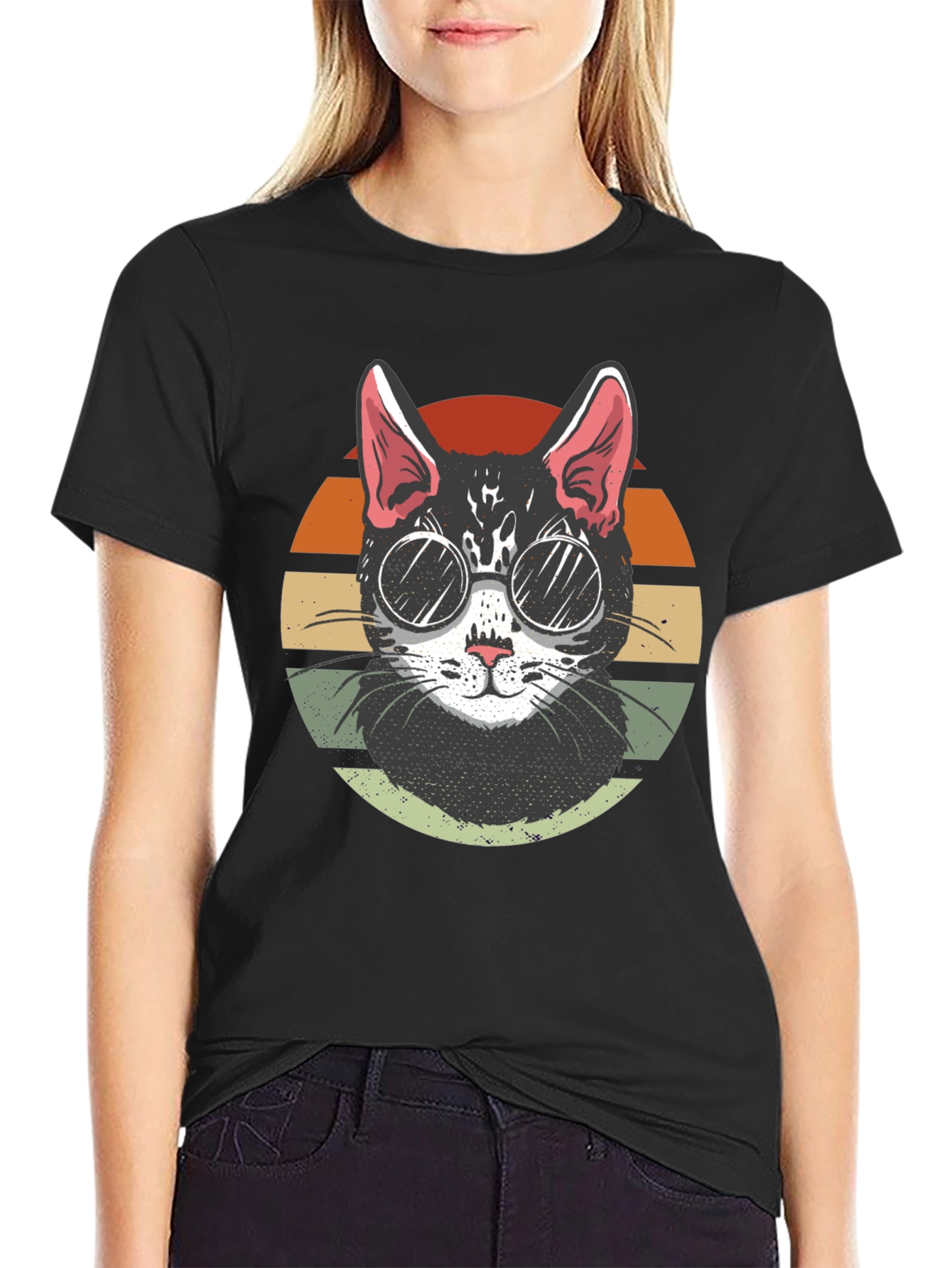 Cool Cat Retro Sunset T-Shirt
