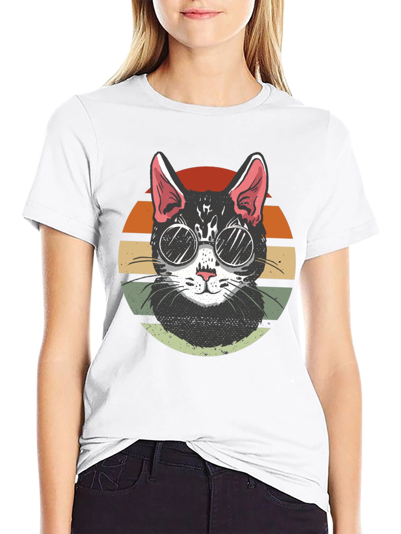 Cool Cat Retro Sunset T-Shirt