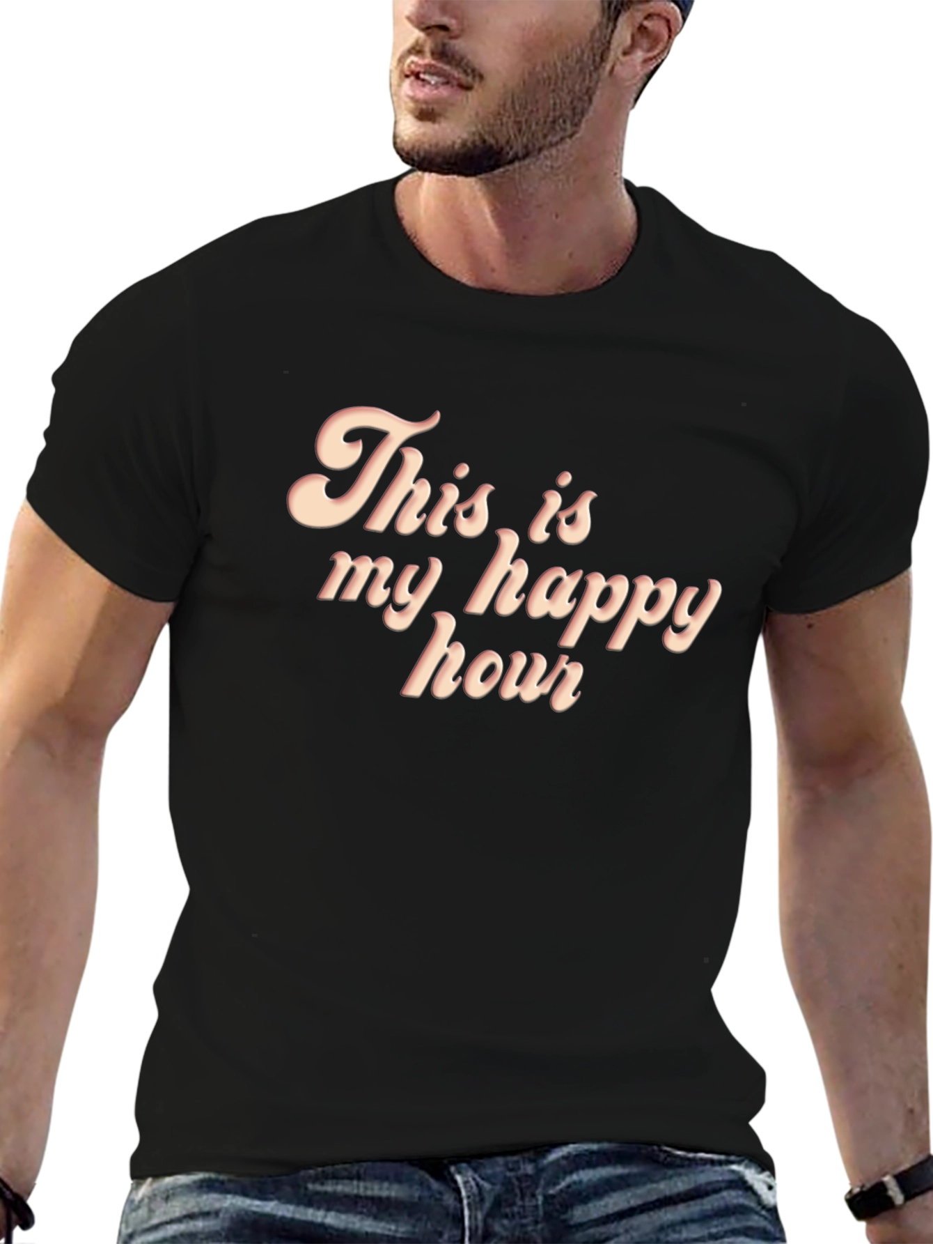 Happy Hour Graphic Tee - Retro Style T-Shirt