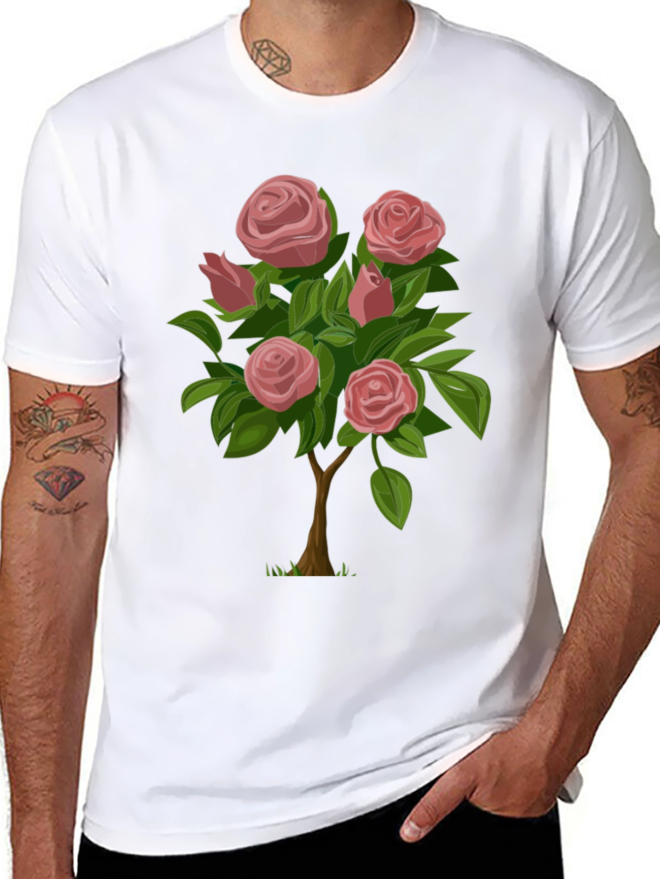 Rose Bush Graphic Tee - Stylish Casual Wear
