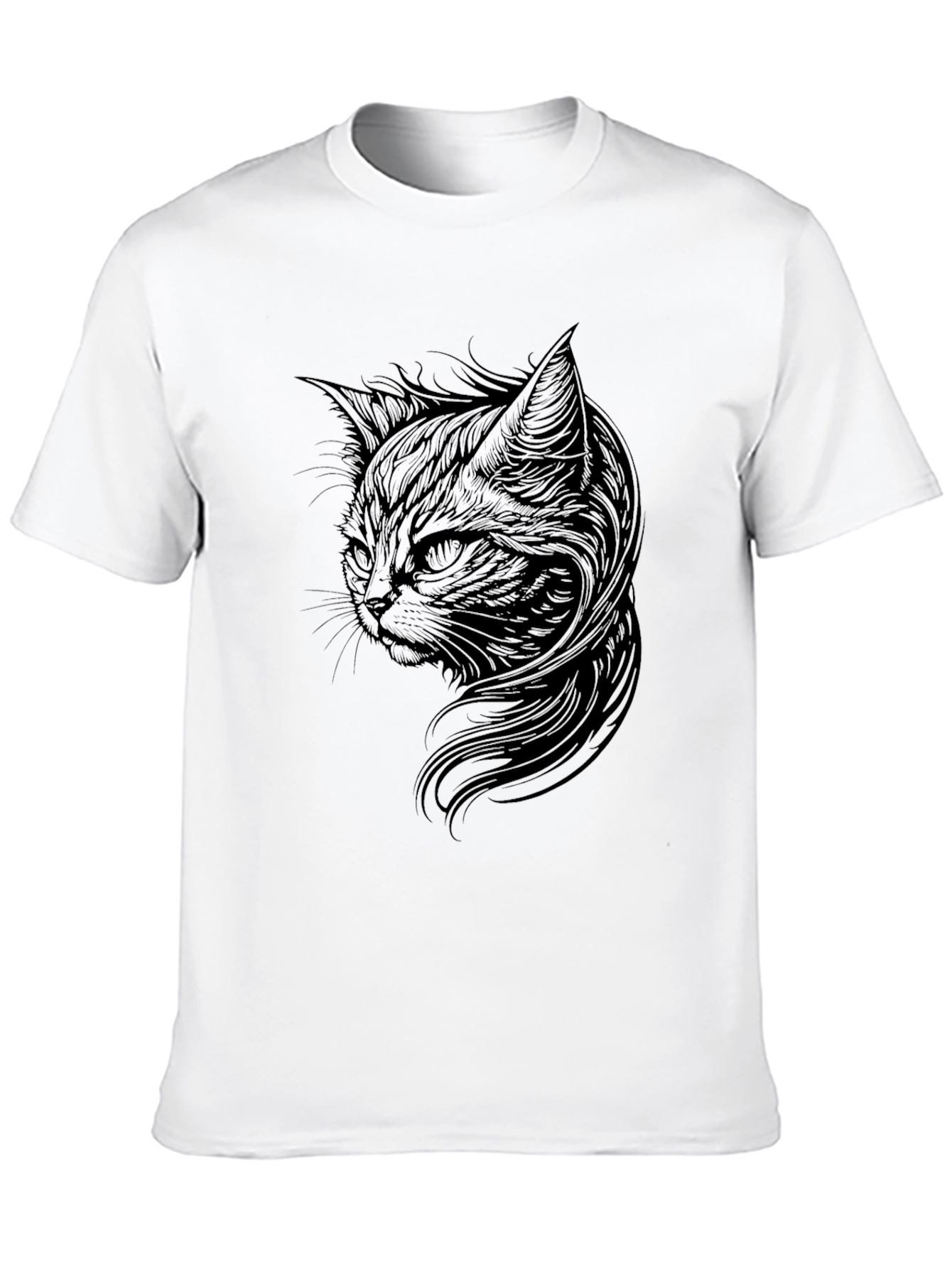 Black Cat Graphic Tee - Mens Fashion