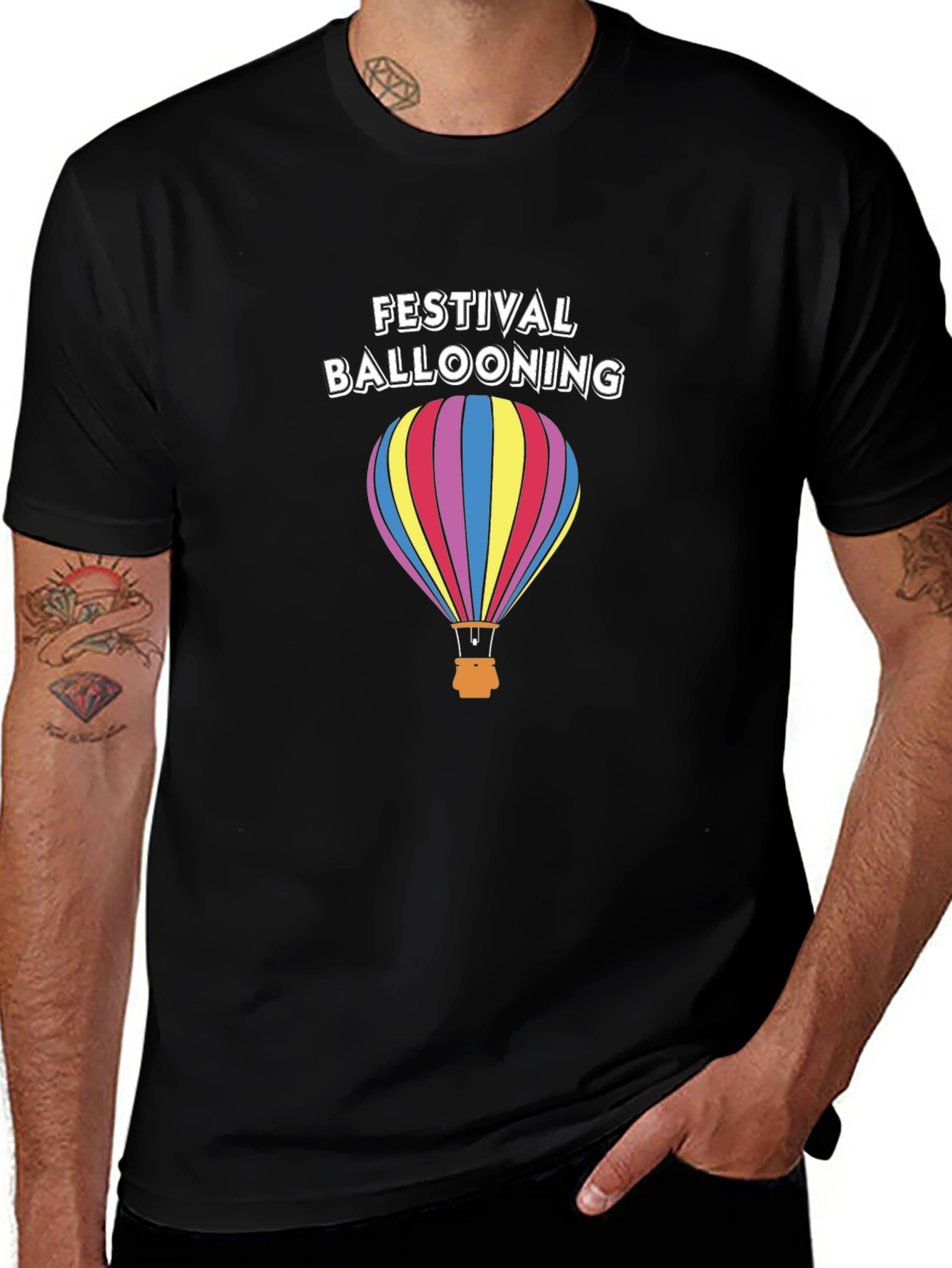 Festival Ballooning Black T-Shirt
