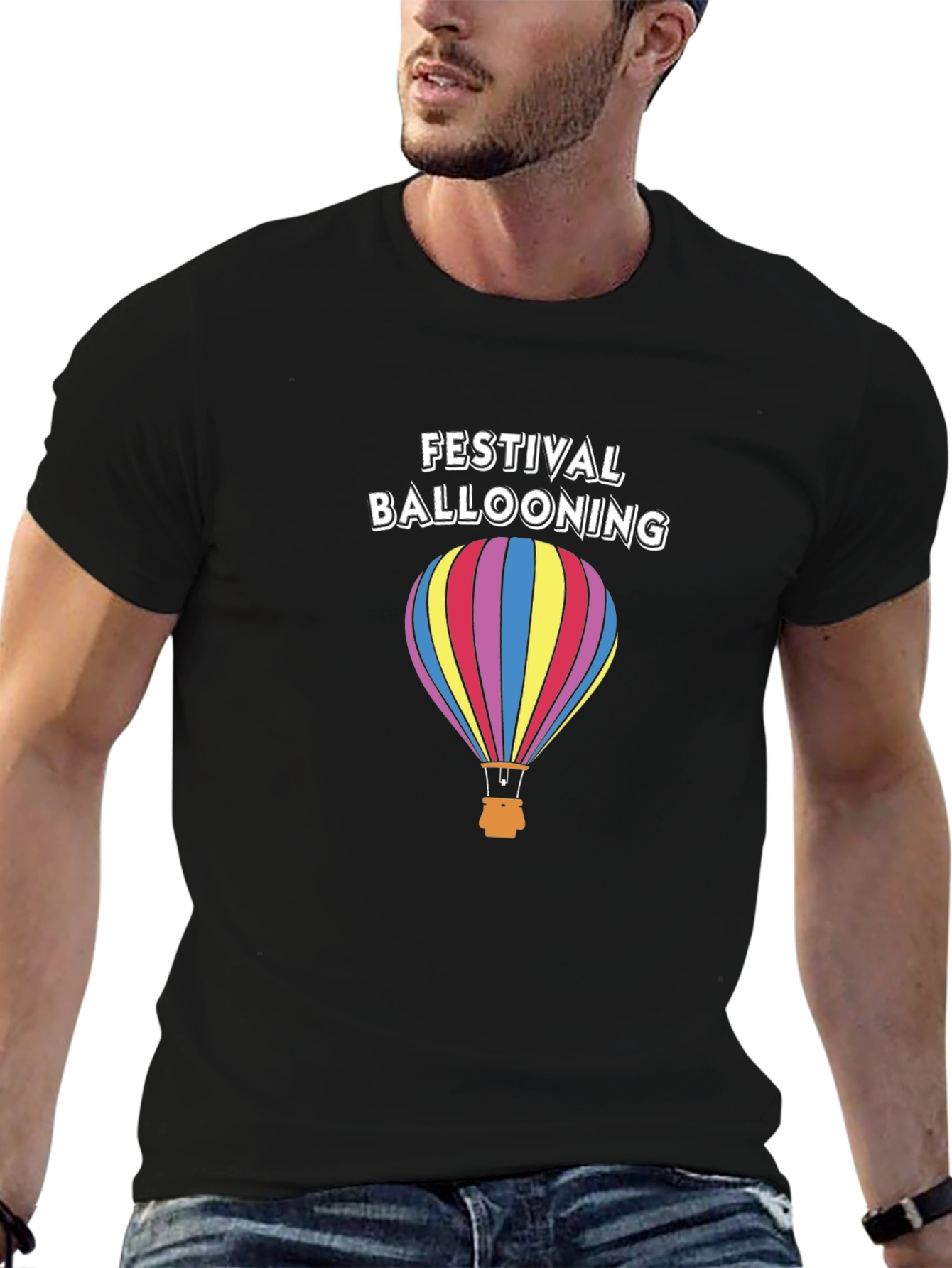 Festival Ballooning Black T-Shirt