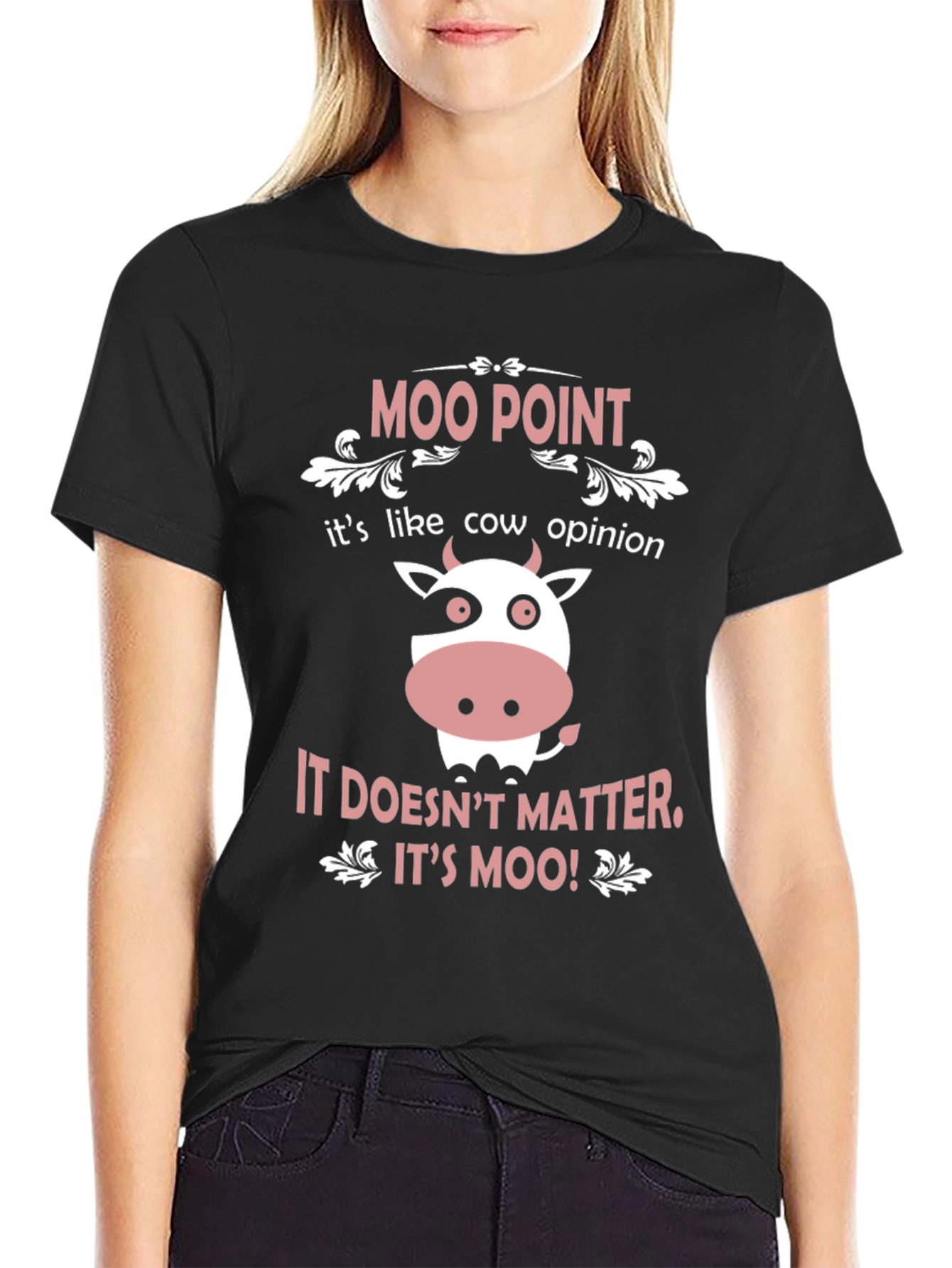 Moo Point Mens T-Shirt - Funny Cow Graphic Tee