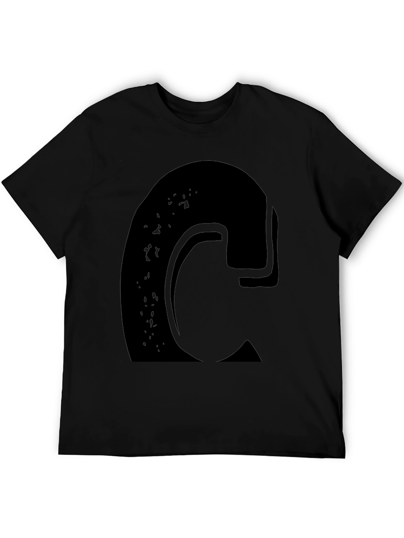 Bold Initial Graphic Tee - Black Cotton