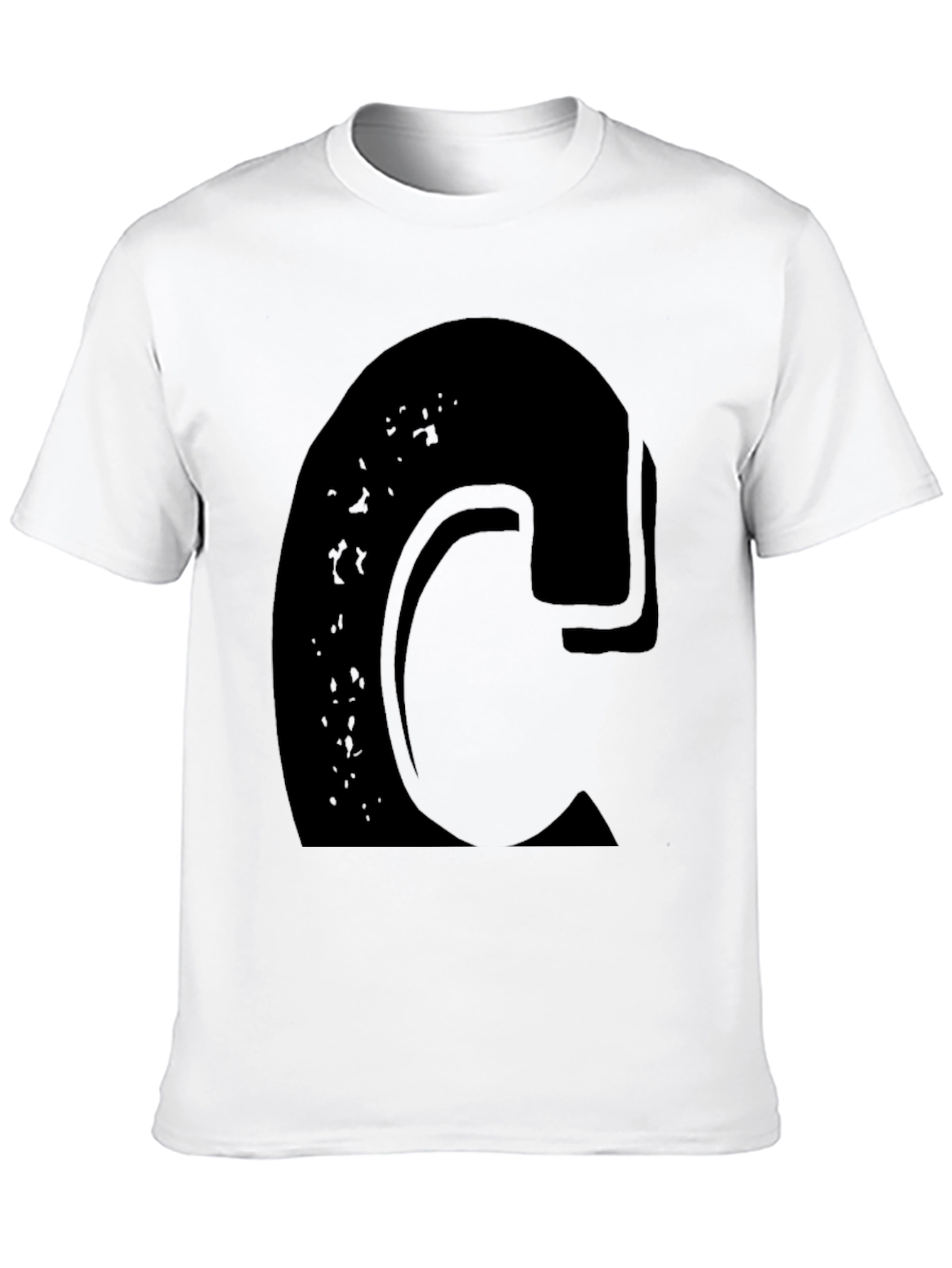 Bold Initial Graphic Tee - Black Cotton