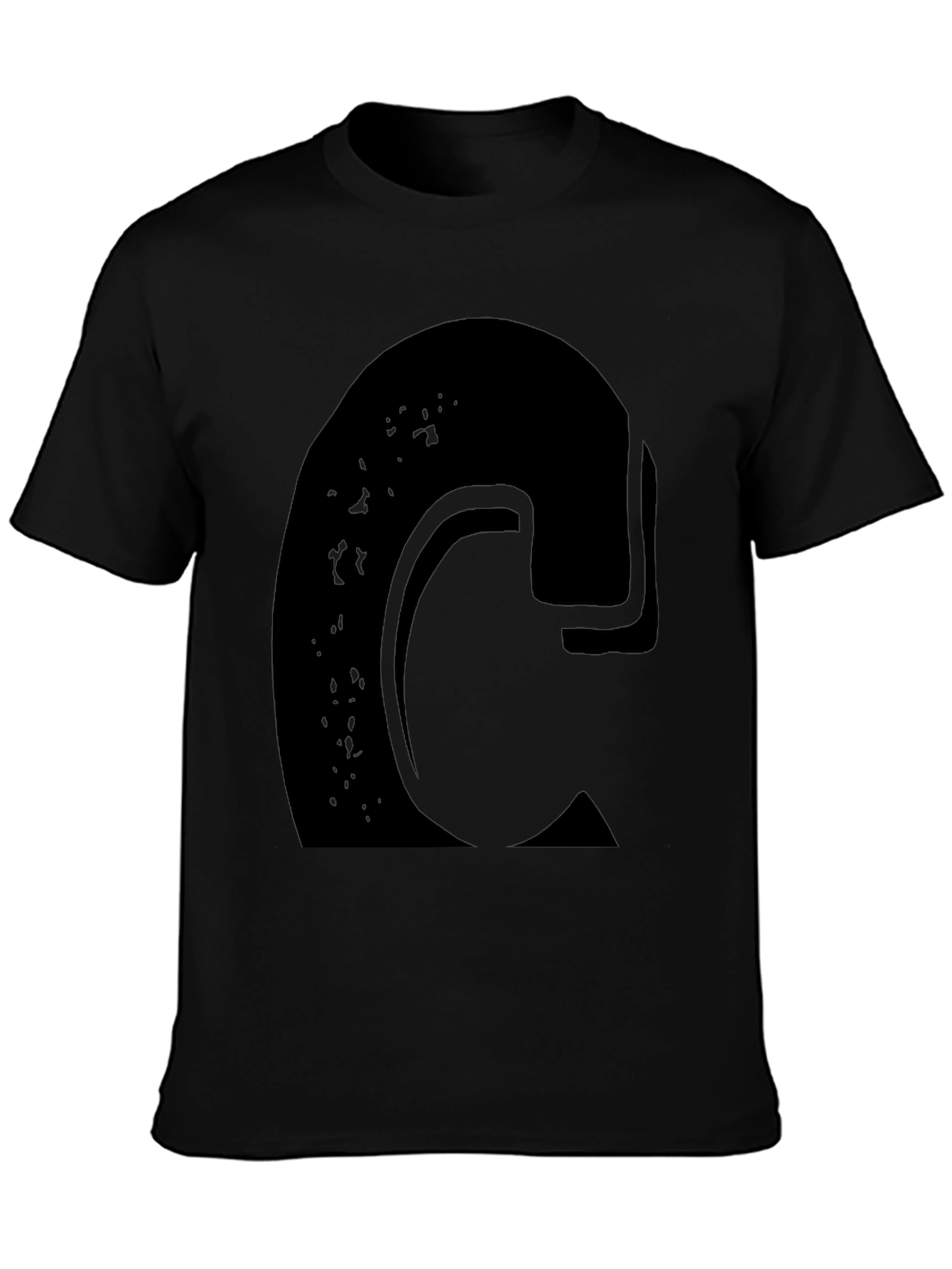 Bold Initial Graphic Tee - Black Cotton