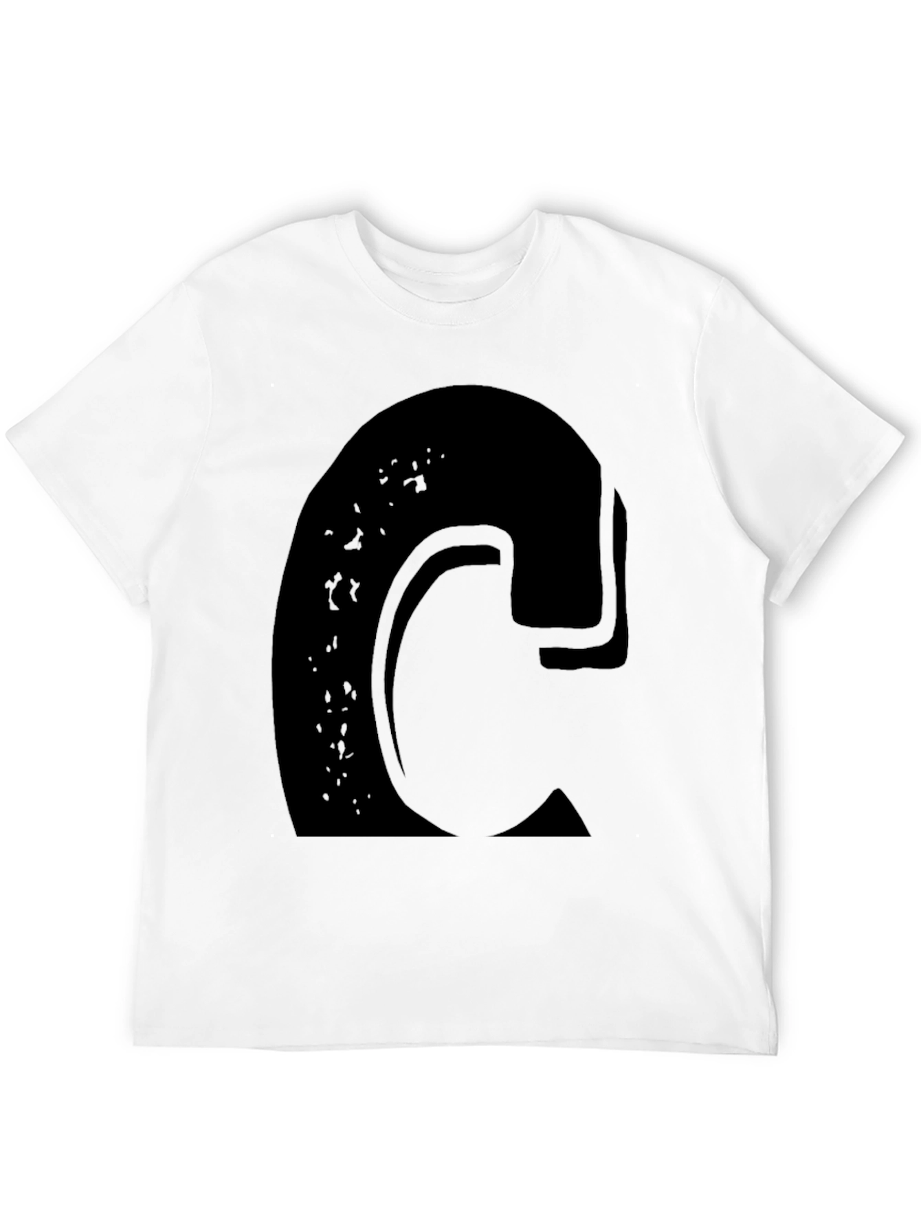Bold Initial Graphic Tee - Black Cotton