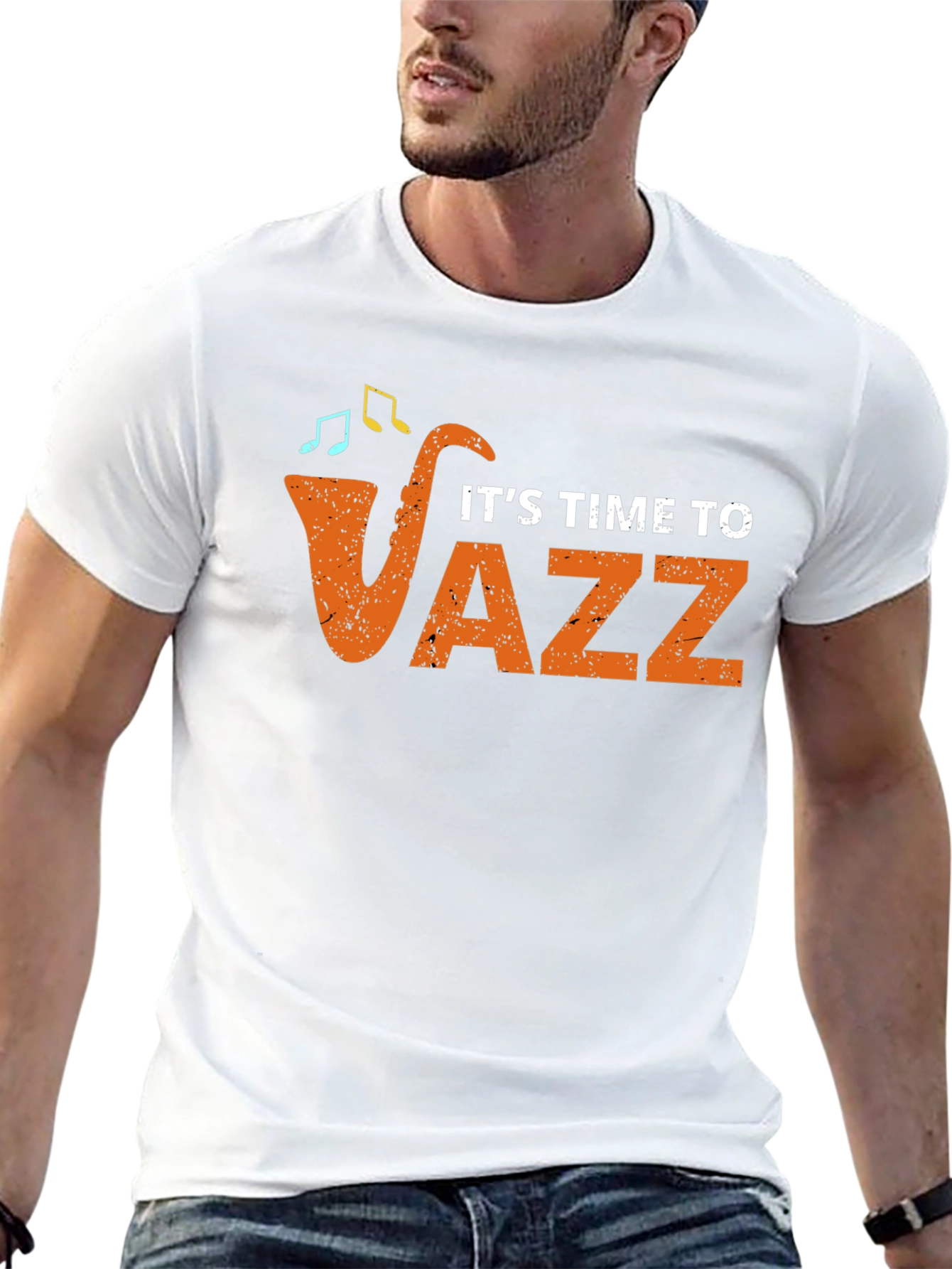 Its Time to Jazz Graphic Black T-Shirt