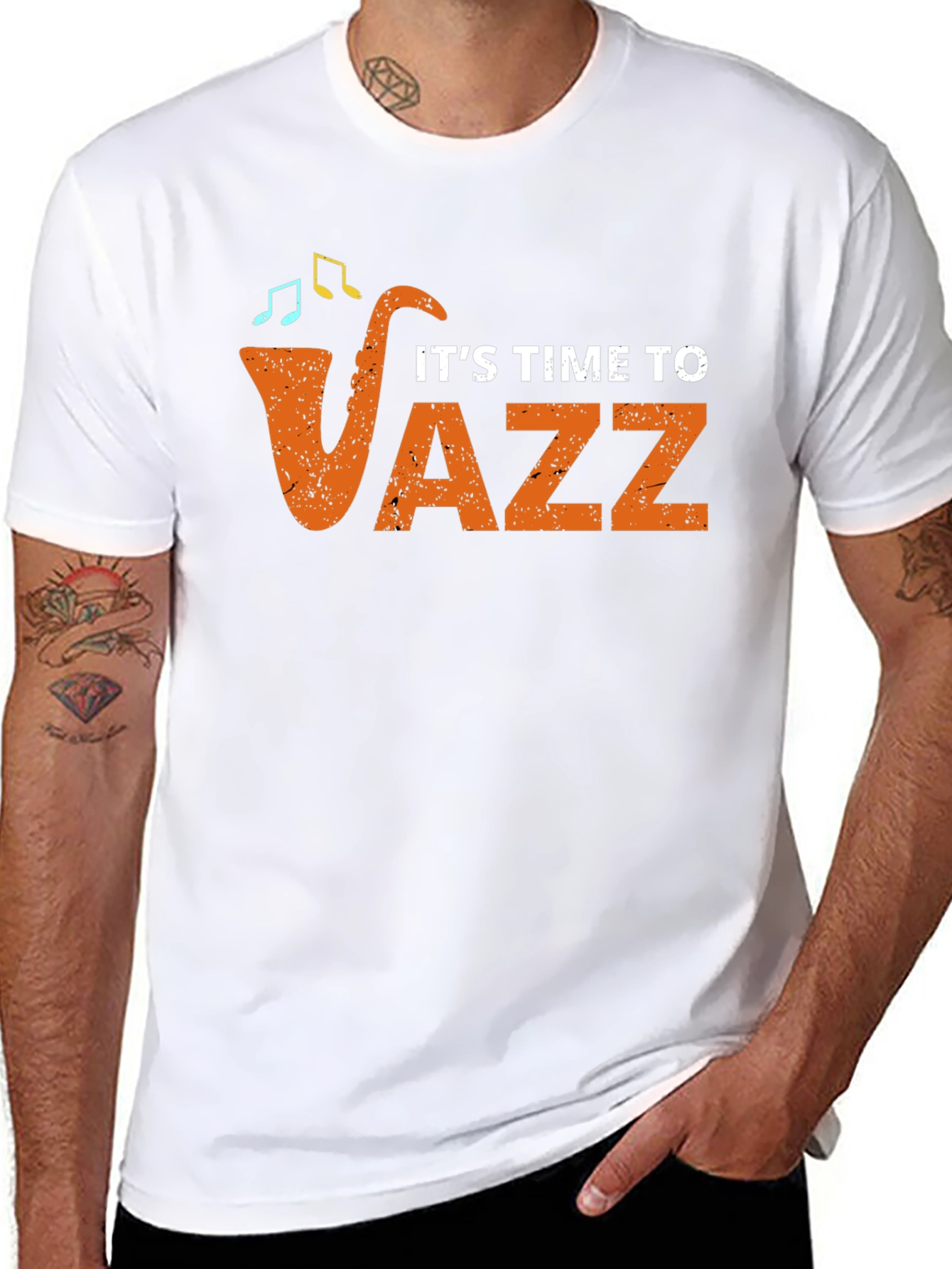 Its Time to Jazz Graphic Black T-Shirt