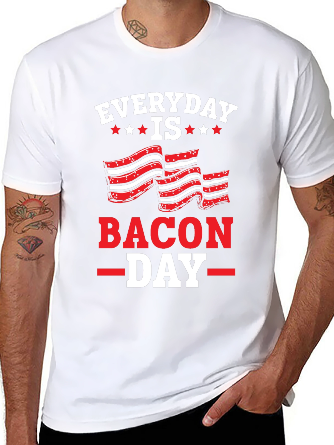 Everyday Is Bacon Day Black T-Shirt