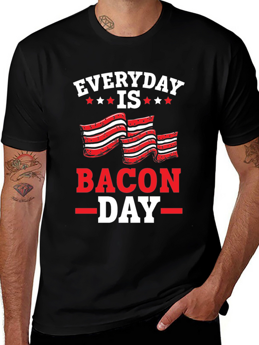 Everyday Is Bacon Day Black T-Shirt