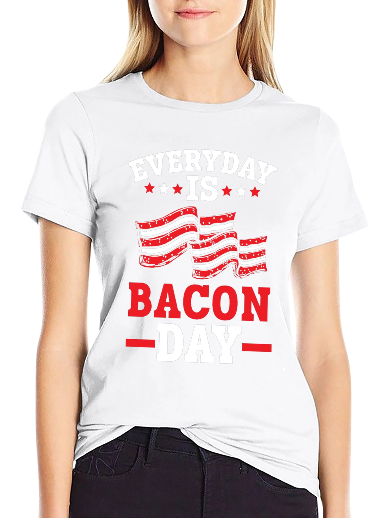 Everyday Is Bacon Day Black T-Shirt