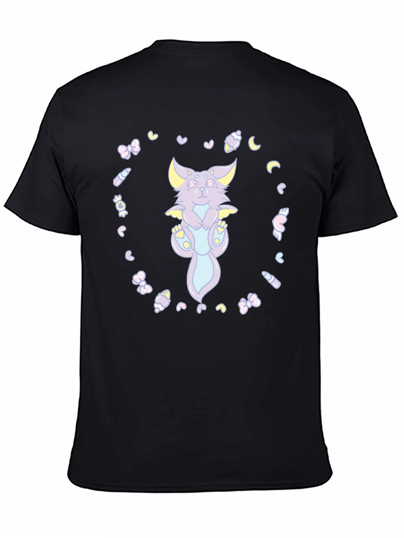 Cute Cartoon Dragon T-Shirt - Black Cotton Tee