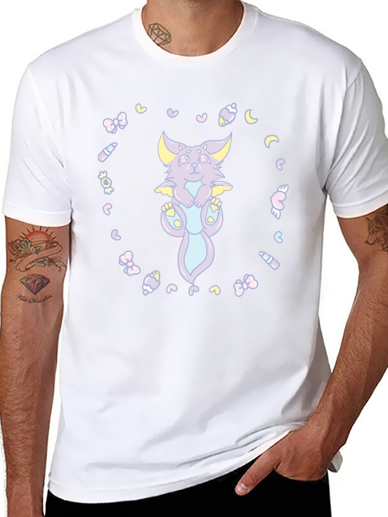 Cute Cartoon Dragon T-Shirt - Black Cotton Tee