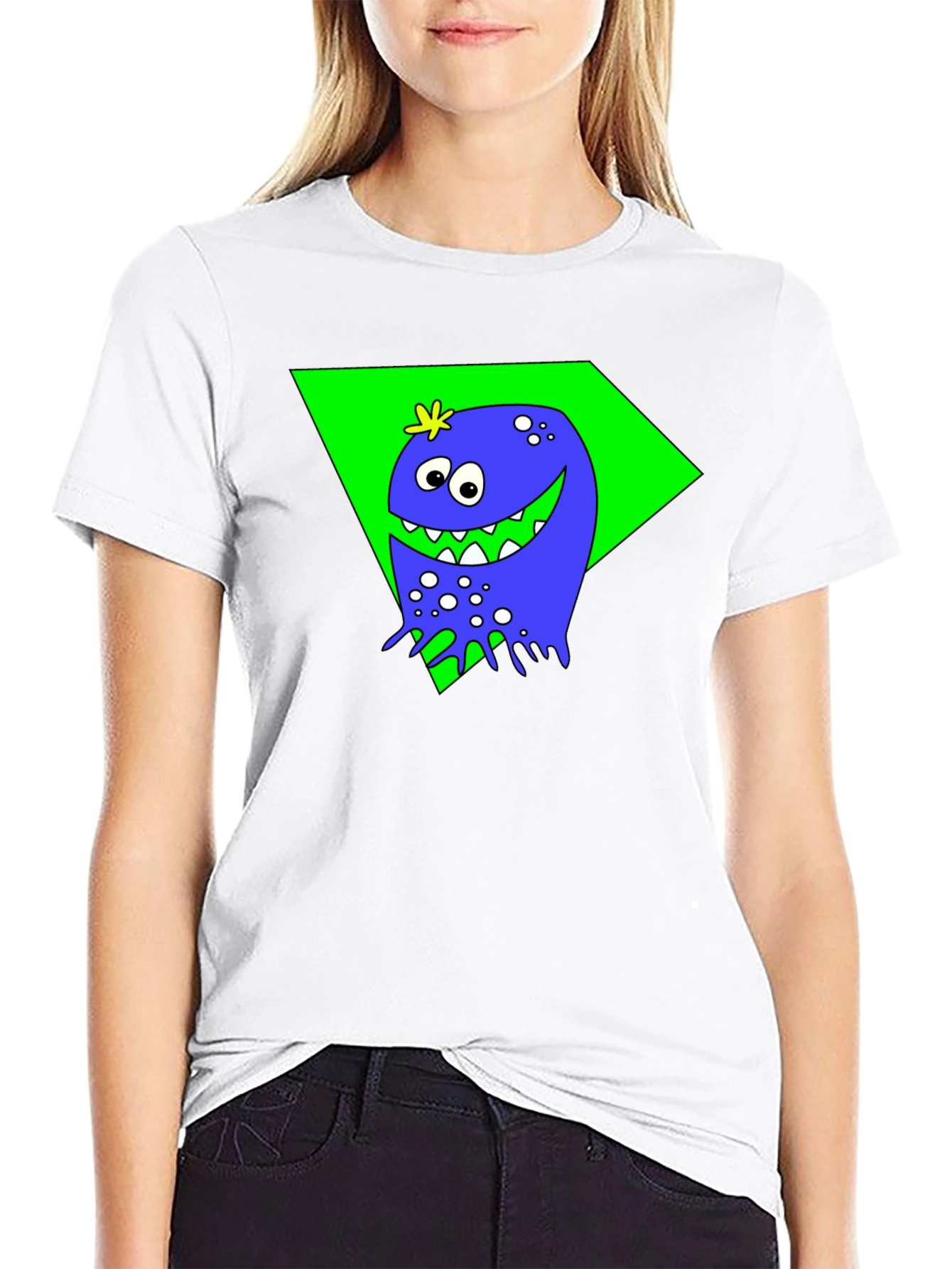Funny Monster Graphic Tee - Black Cotton Shirt