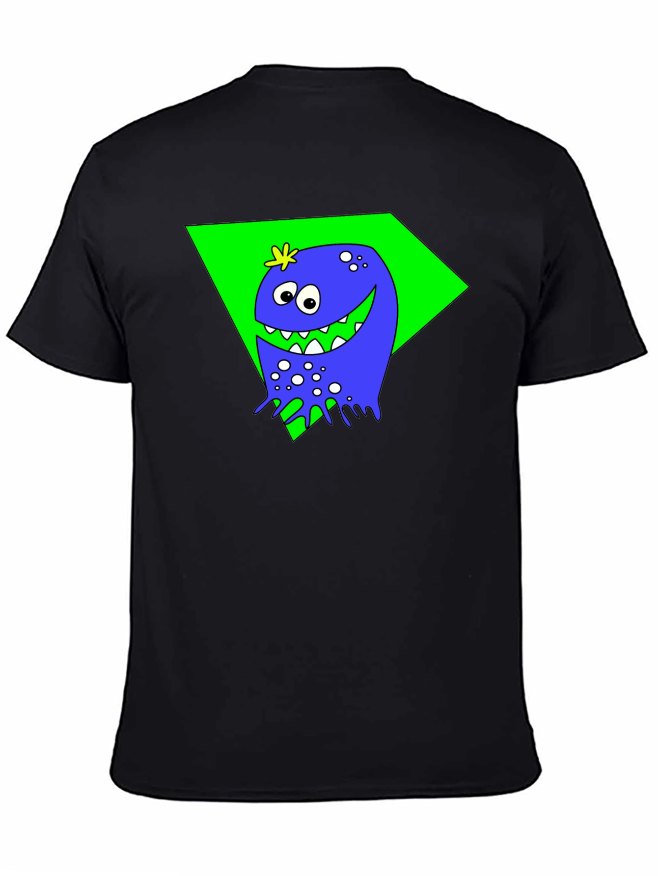 Funny Monster Graphic Tee - Black Cotton Shirt