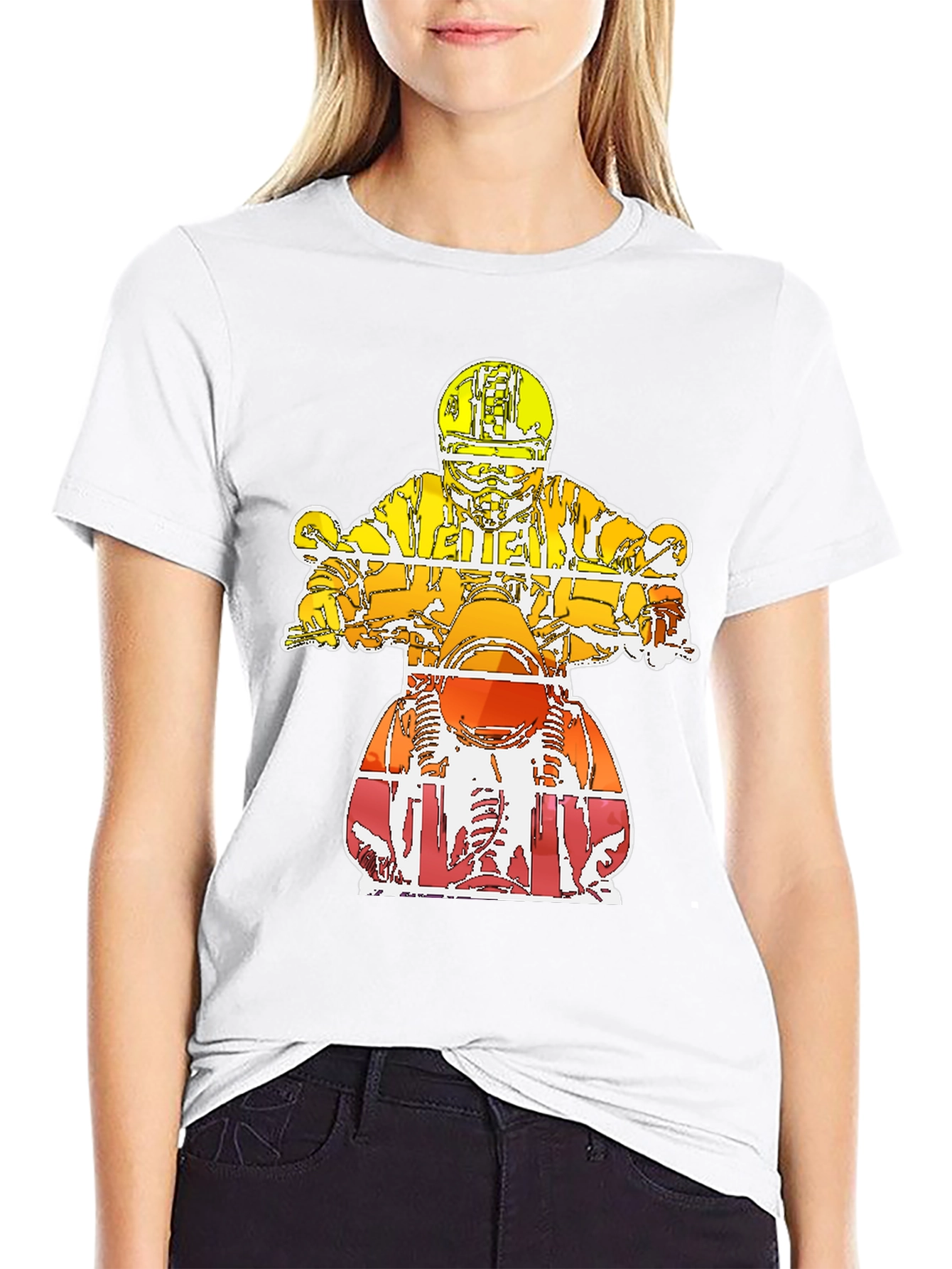Motorcycle Rider Graphic Tee - Black