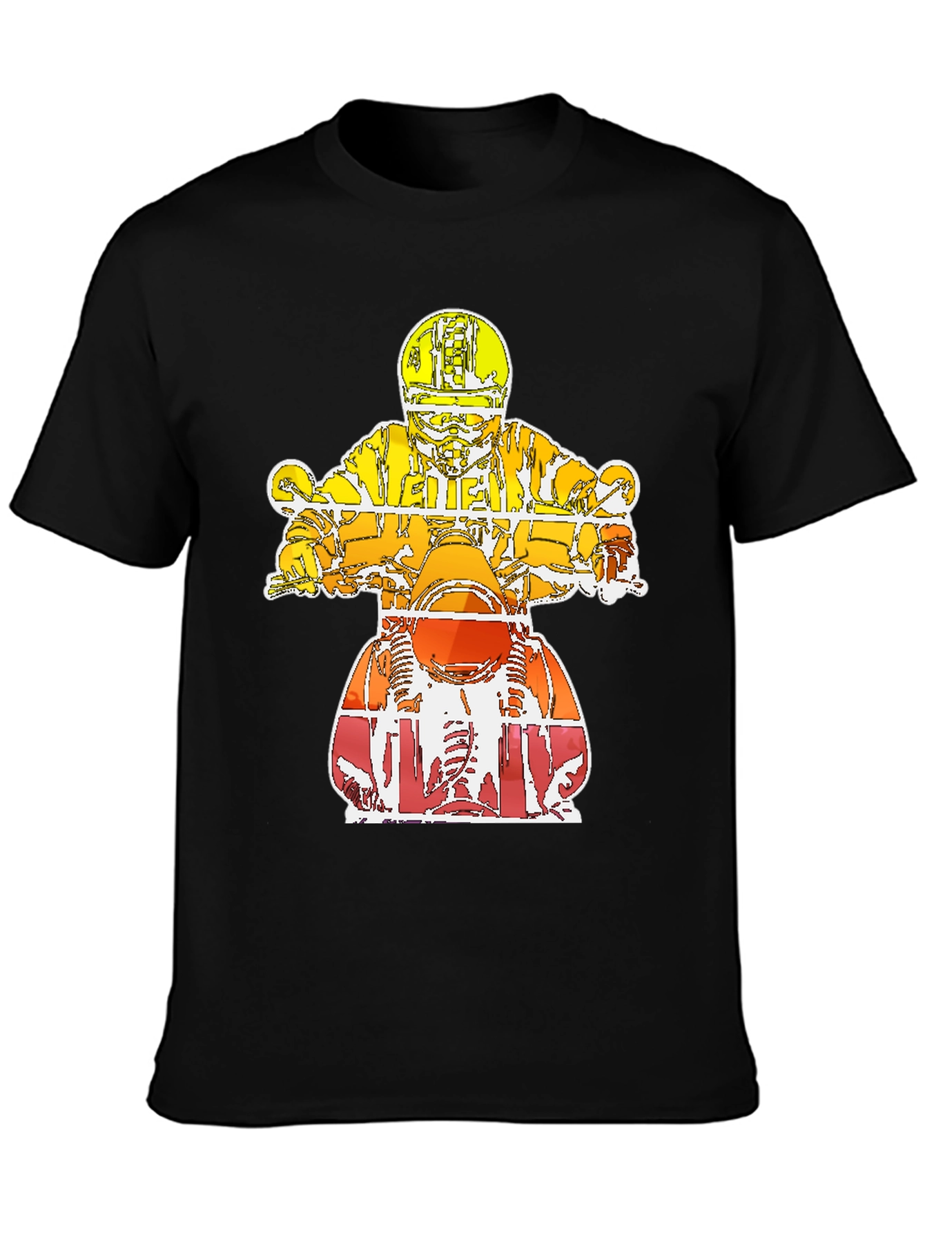 Motorcycle Rider Graphic Tee - Black