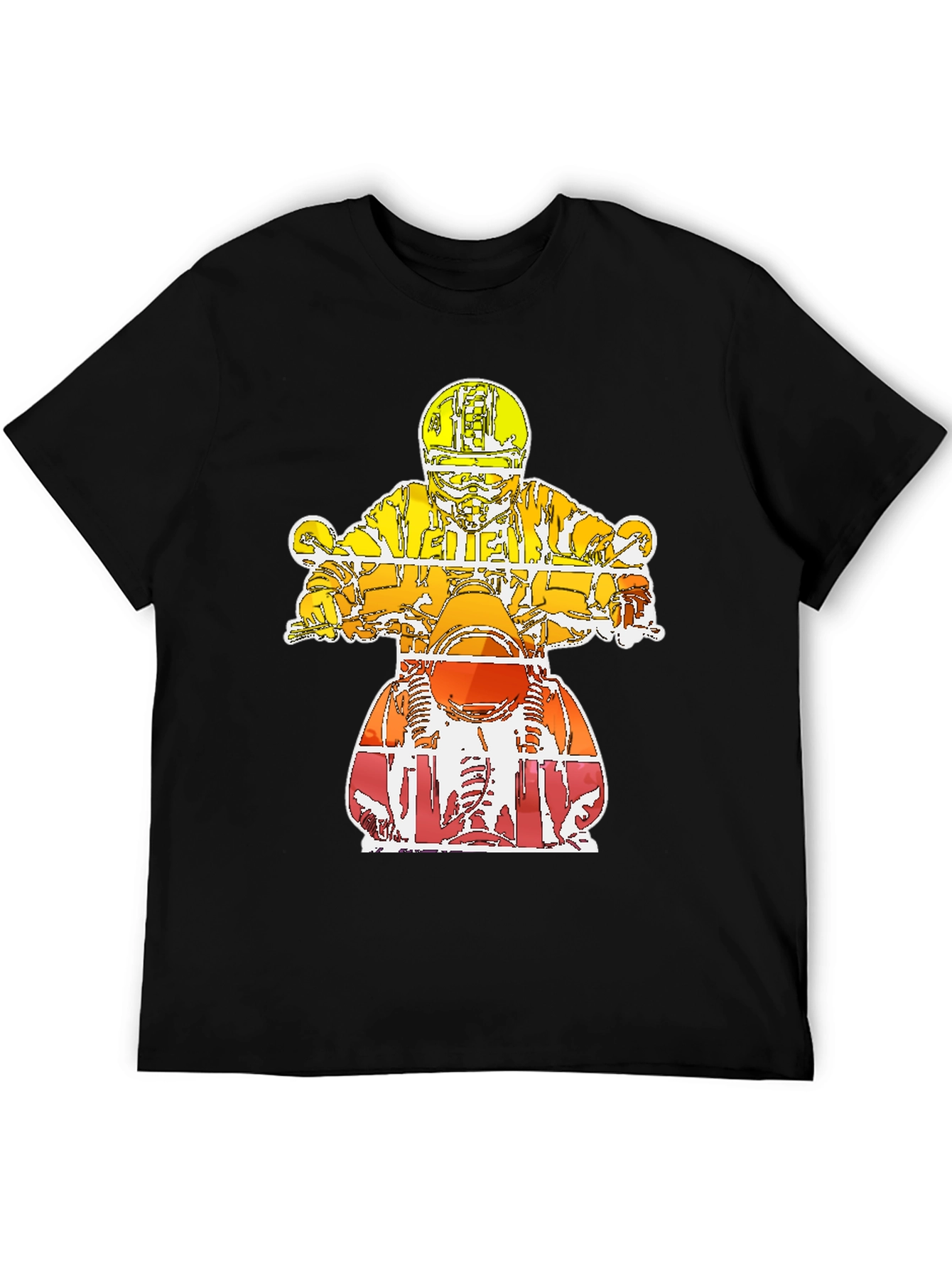 Motorcycle Rider Graphic Tee - Black