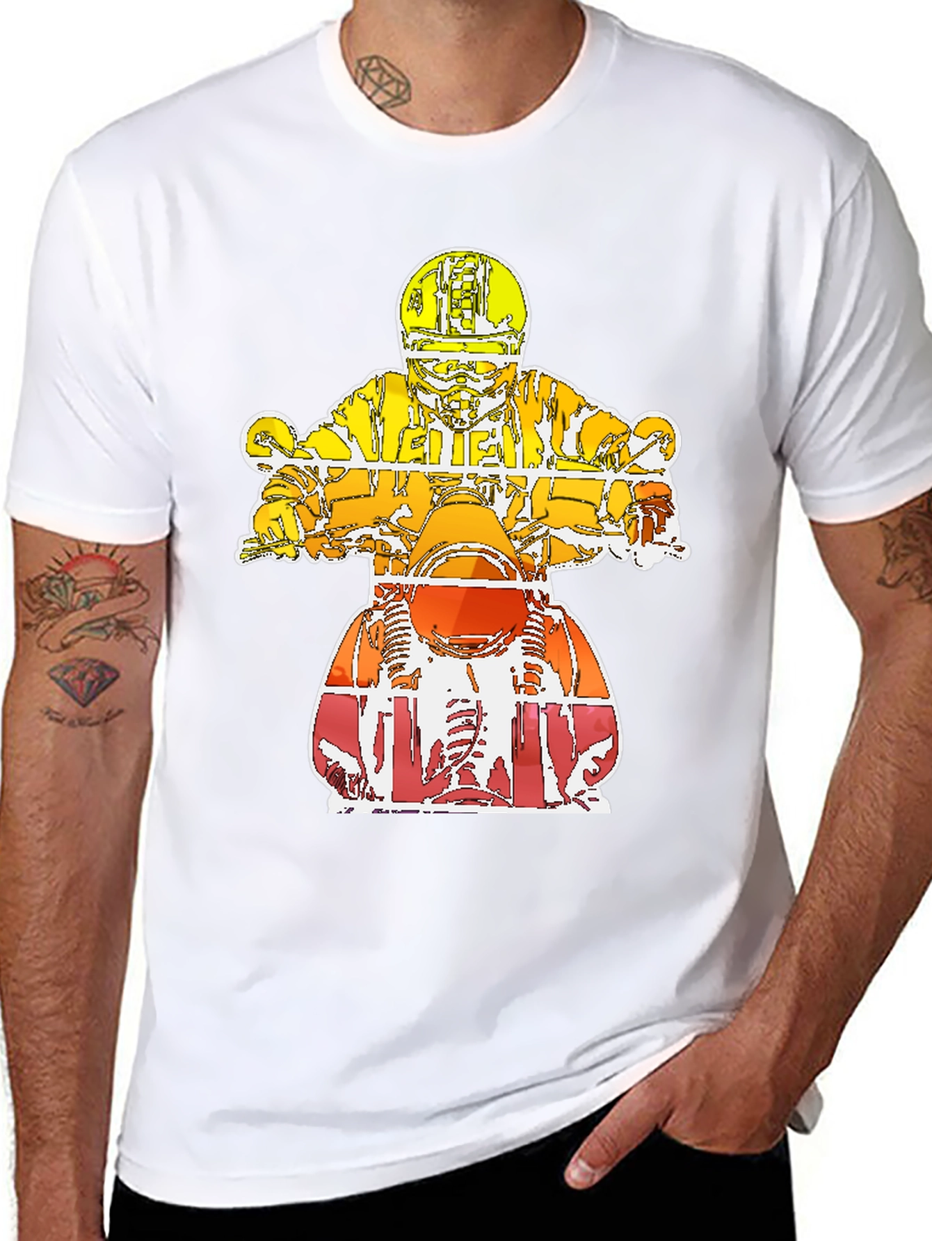 Motorcycle Rider Graphic Tee - Black