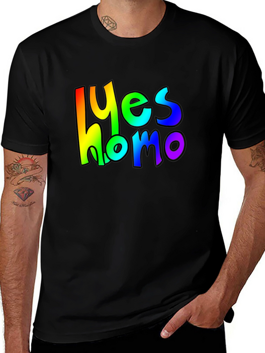 Rainbow Yes Homo Graphic Tee - Pride T-Shirt