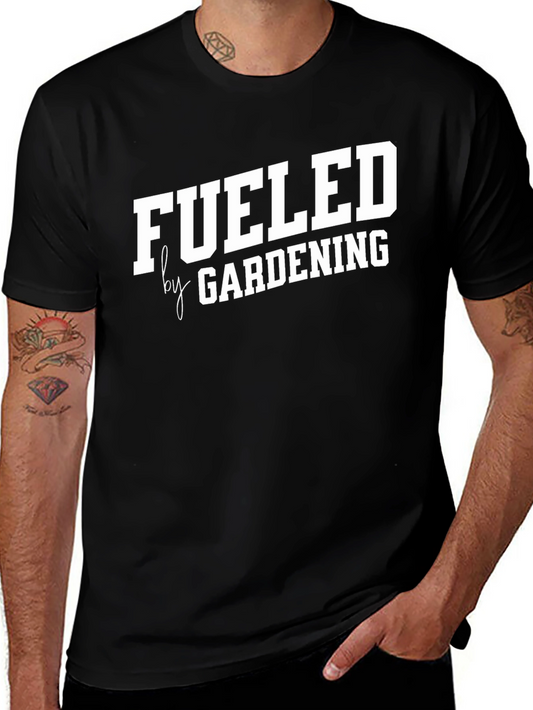 Fueled by Gardening Graphic Tee - Black Cotton T-Shirt