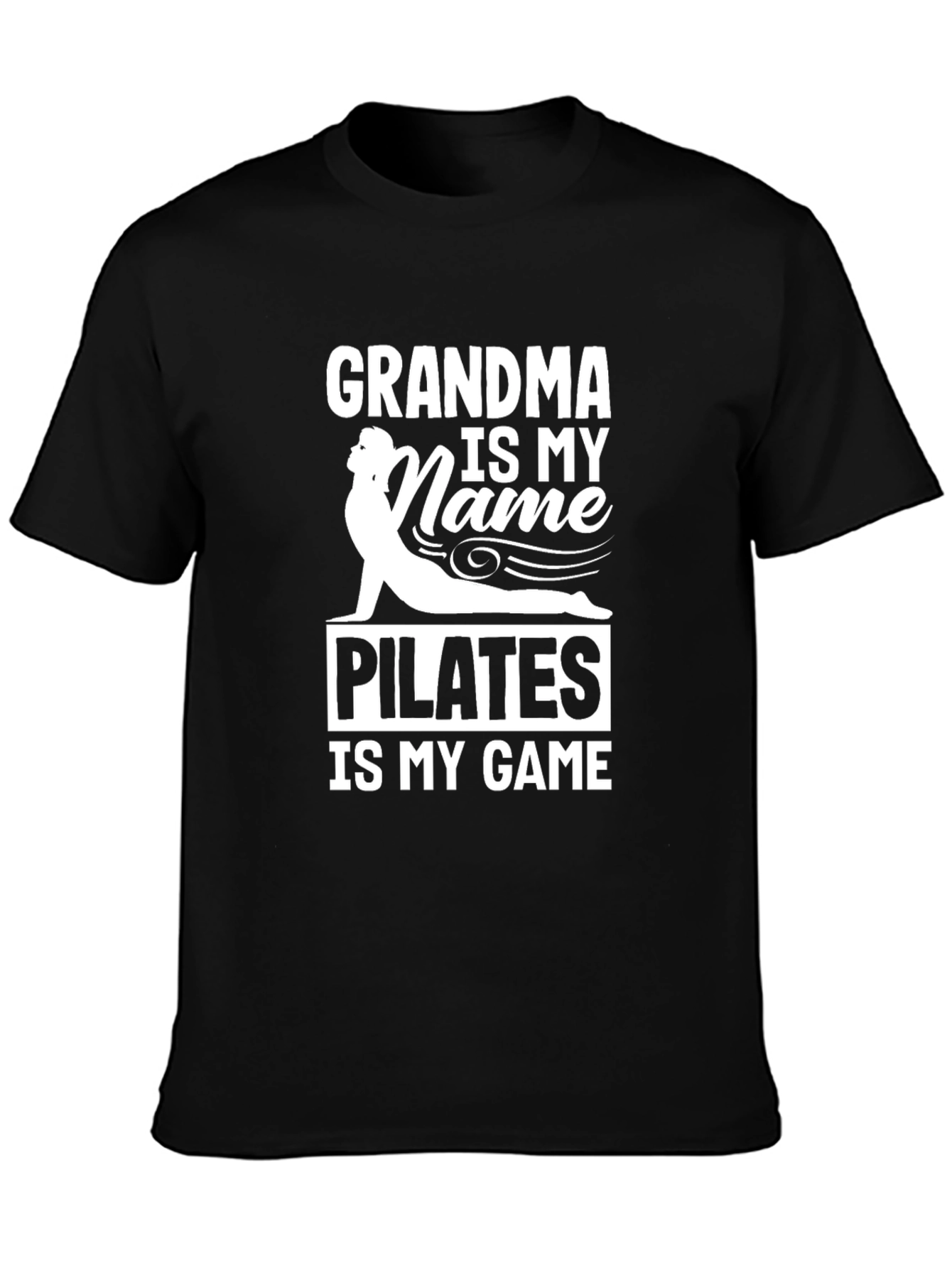Grandma Pilates Black T-Shirt