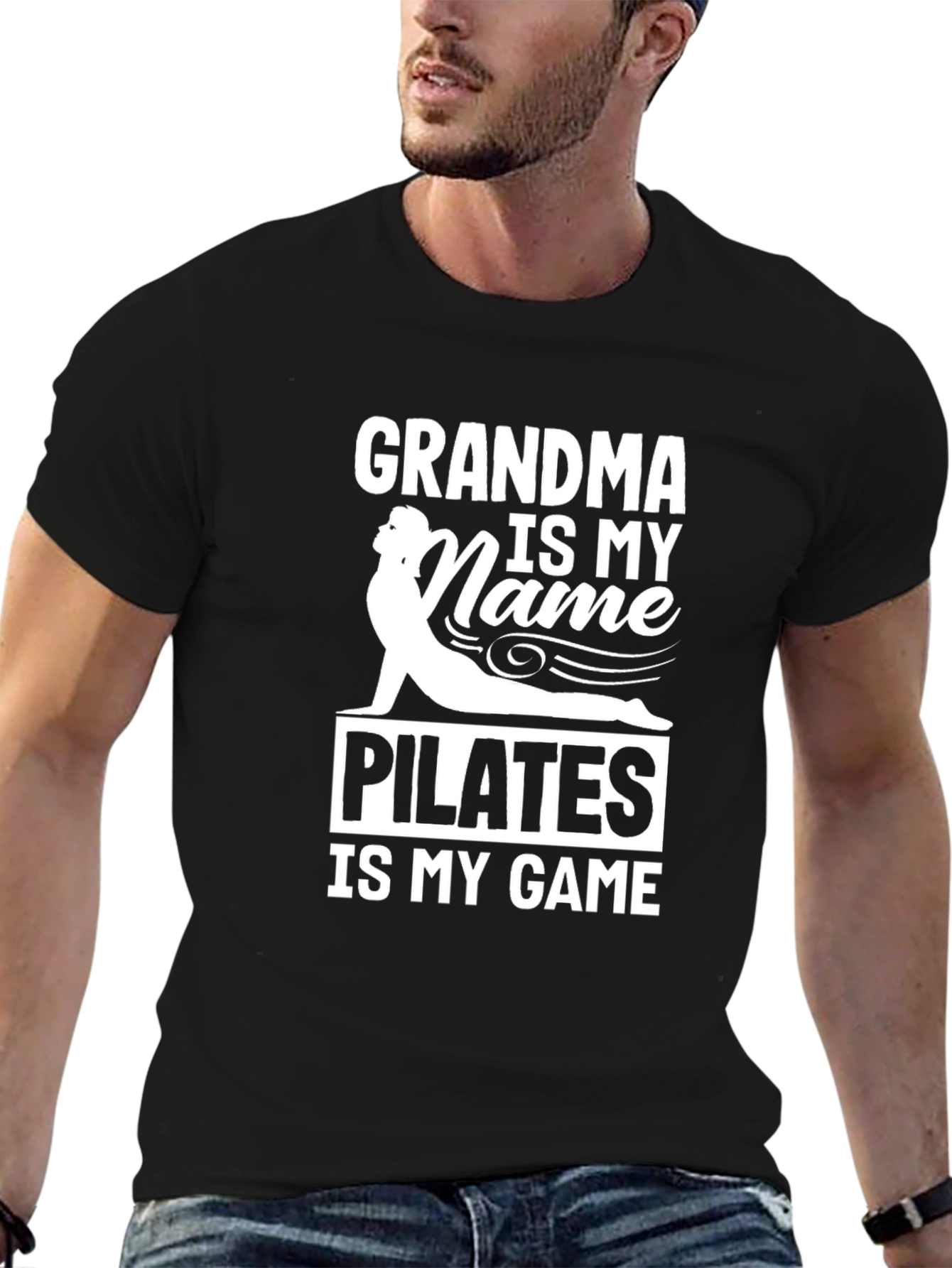 Grandma Pilates Black T-Shirt