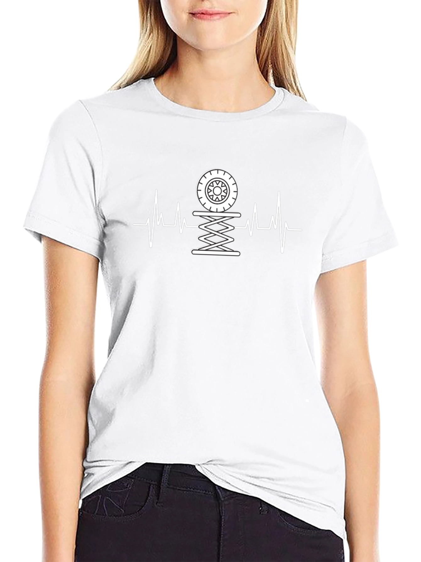 Mechanic Heartbeat Tire Jack Mens Tee