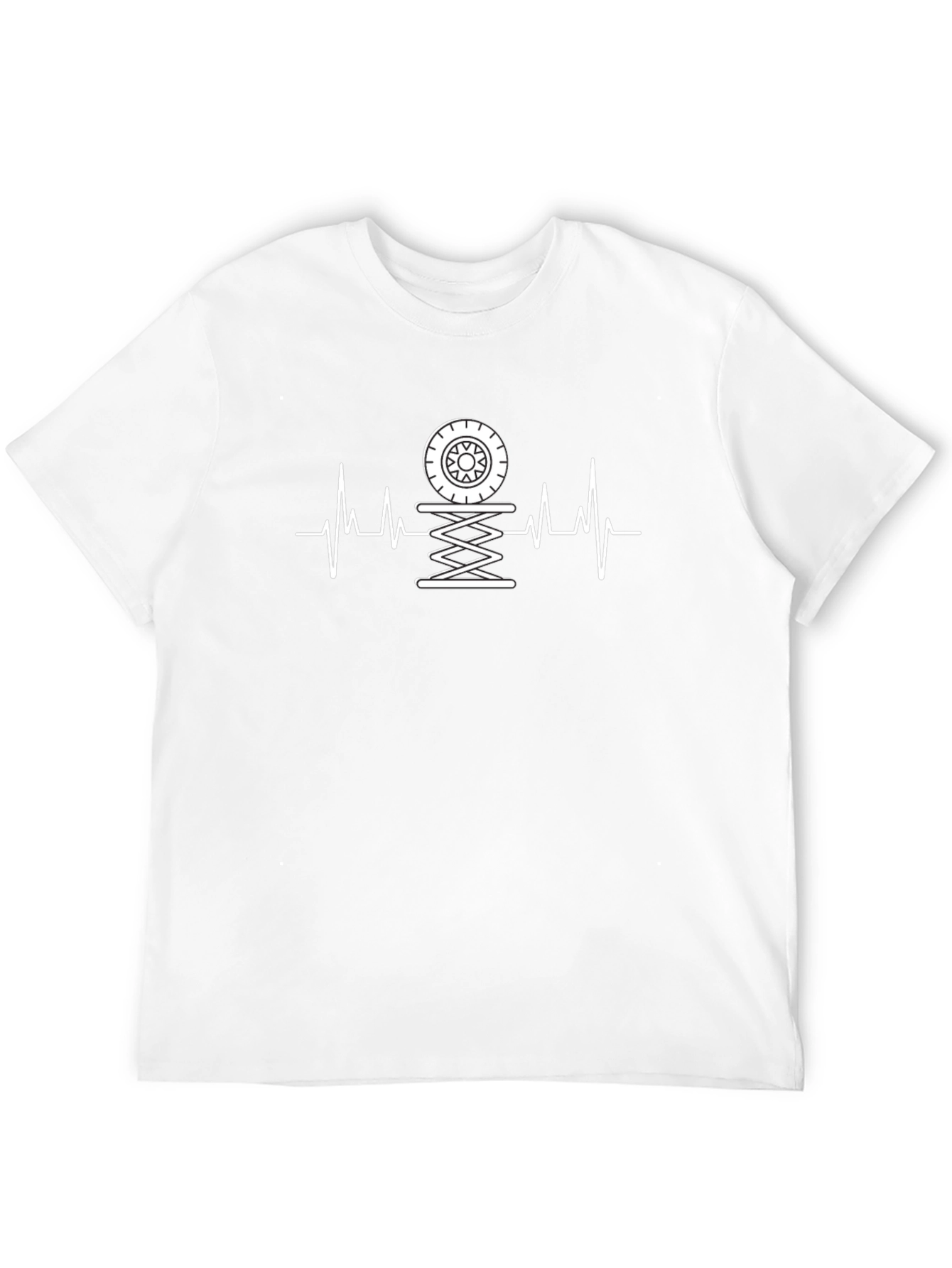 Mechanic Heartbeat Tire Jack Mens Tee
