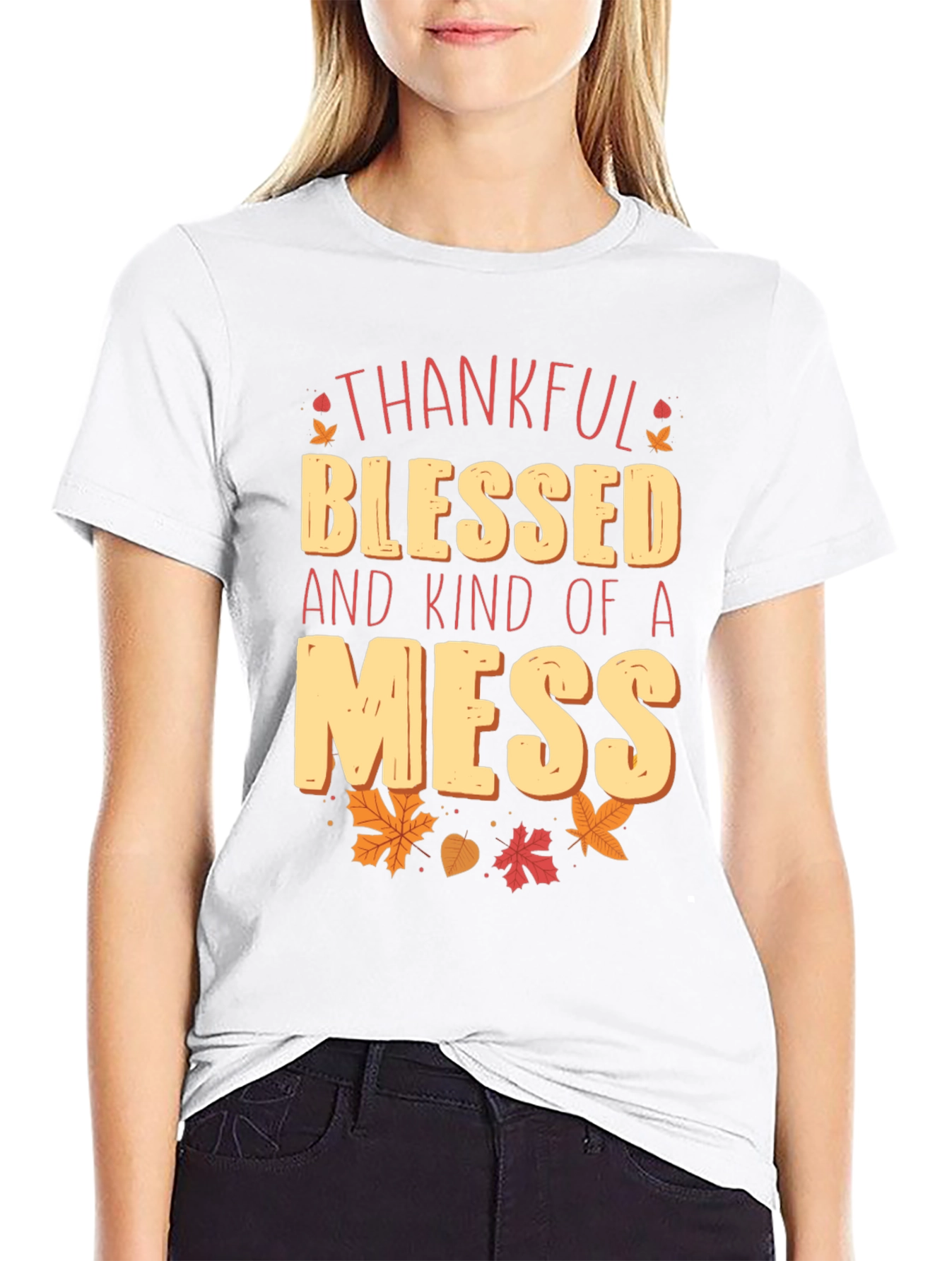 Thankful Blessed Mess Graphic Tee