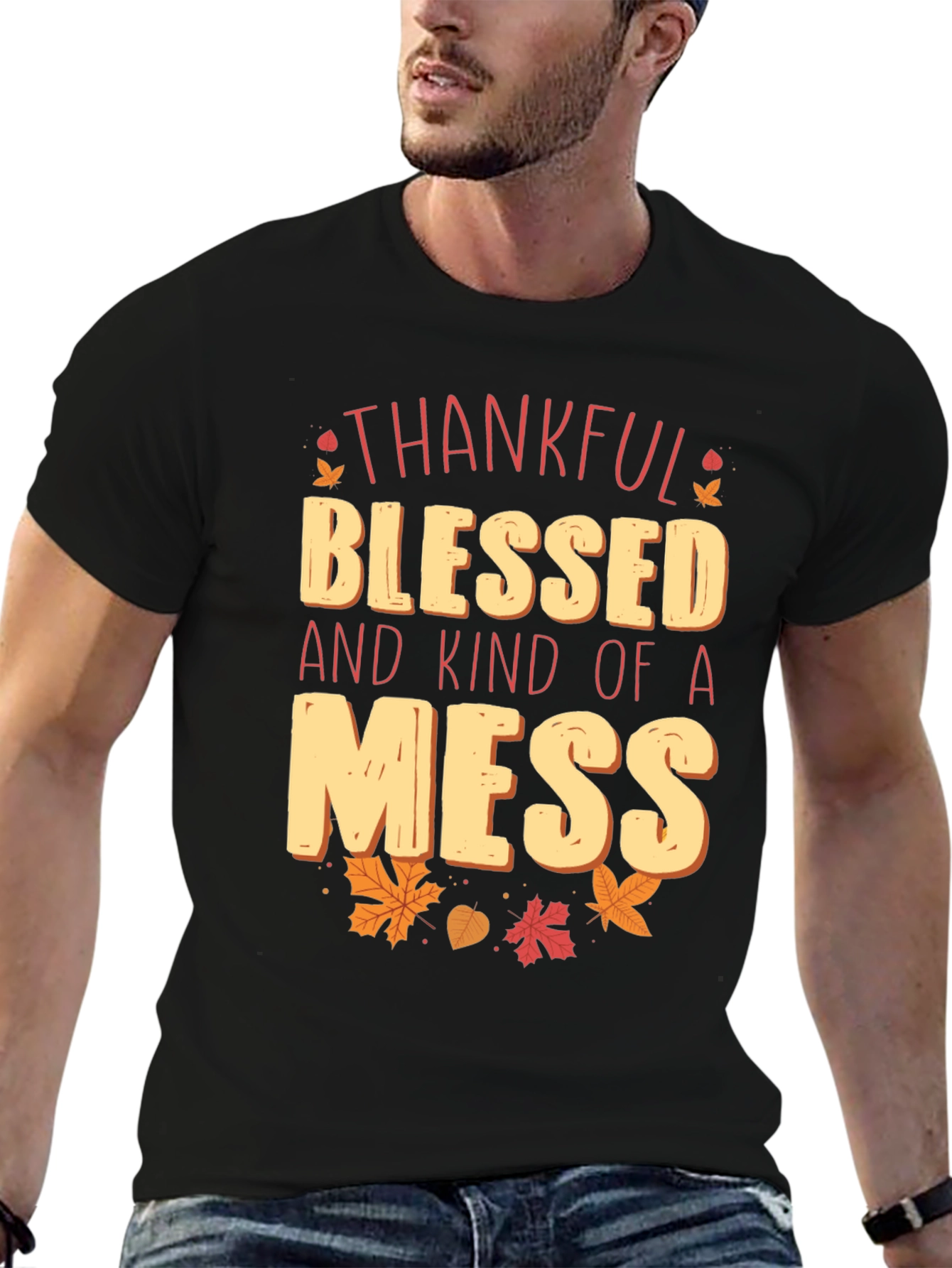 Thankful Blessed Mess Graphic Tee