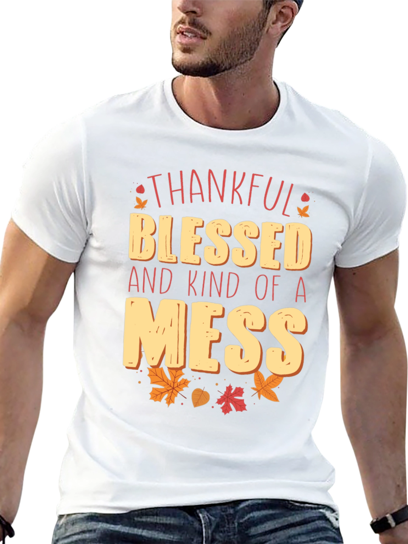 Thankful Blessed Mess Graphic Tee