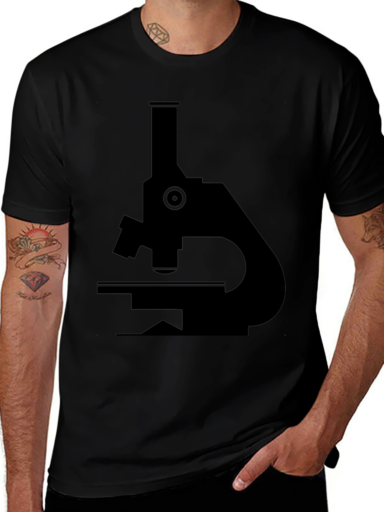 Black Microscope Graphic T-Shirt - Science Lover Tee